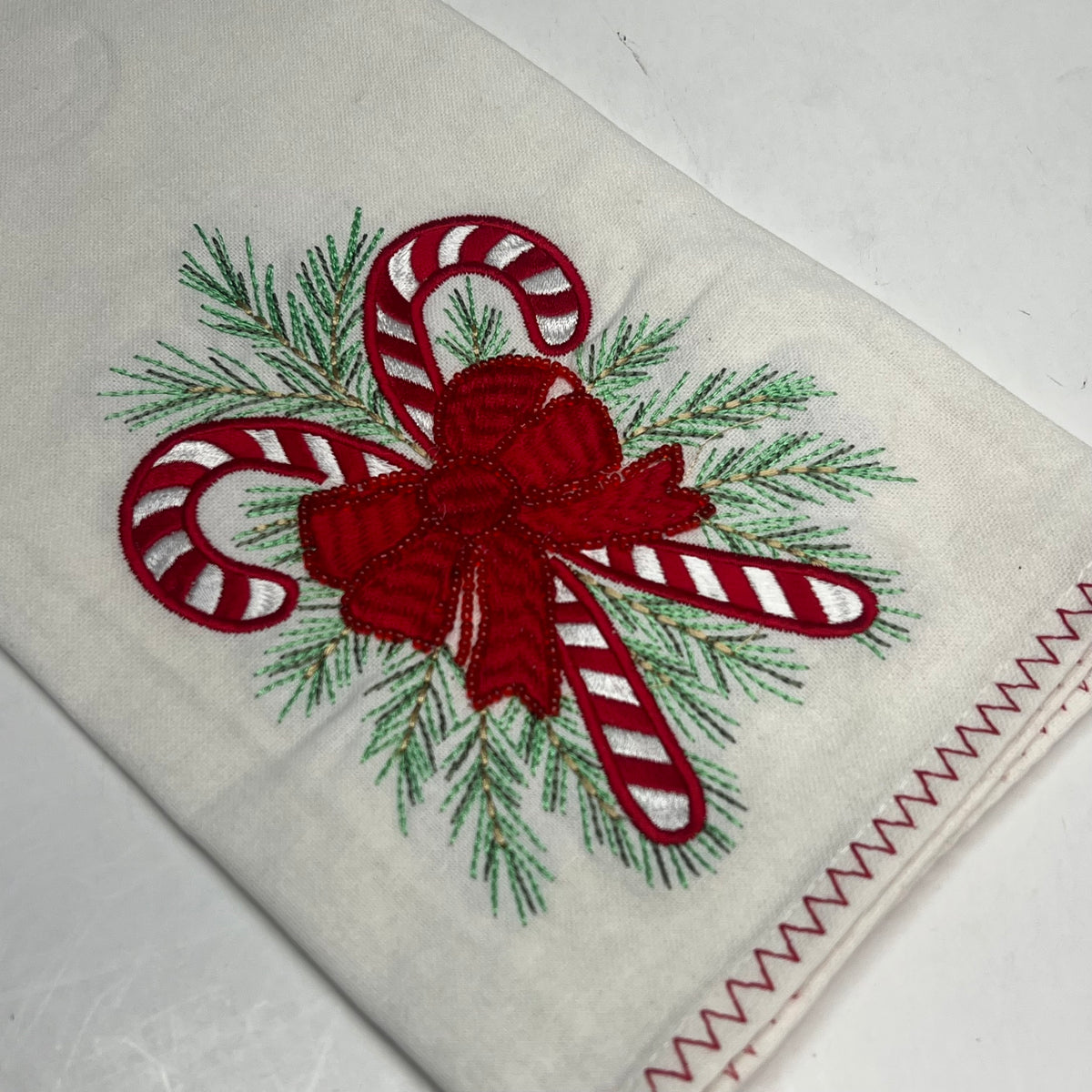 OAKSTREET (2 PACK) Holiday Candy Cane W/ Bow Dish Towel  25"x18" OSW268011