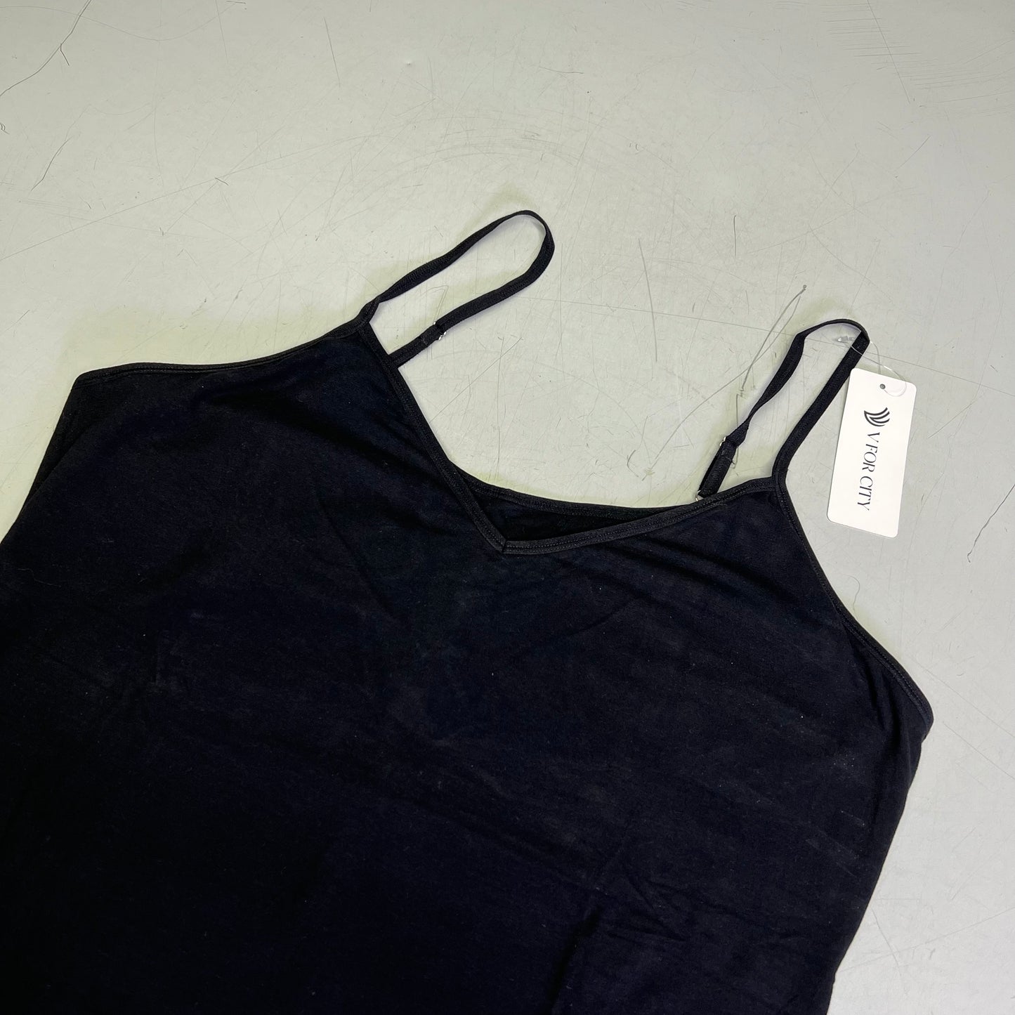 V FOR CITY (SET OF 2) Shelf Bra Camisole Tank Top Women's Sz 2XL Grey/Black