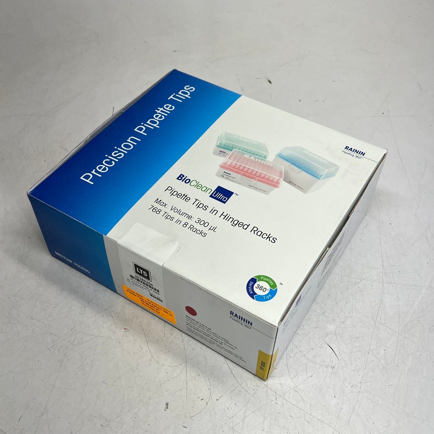 RAINN (8 PACK, 768 EACH) Pipette Tips Rt Lts Sterilized 300µL Max Vol 30389254