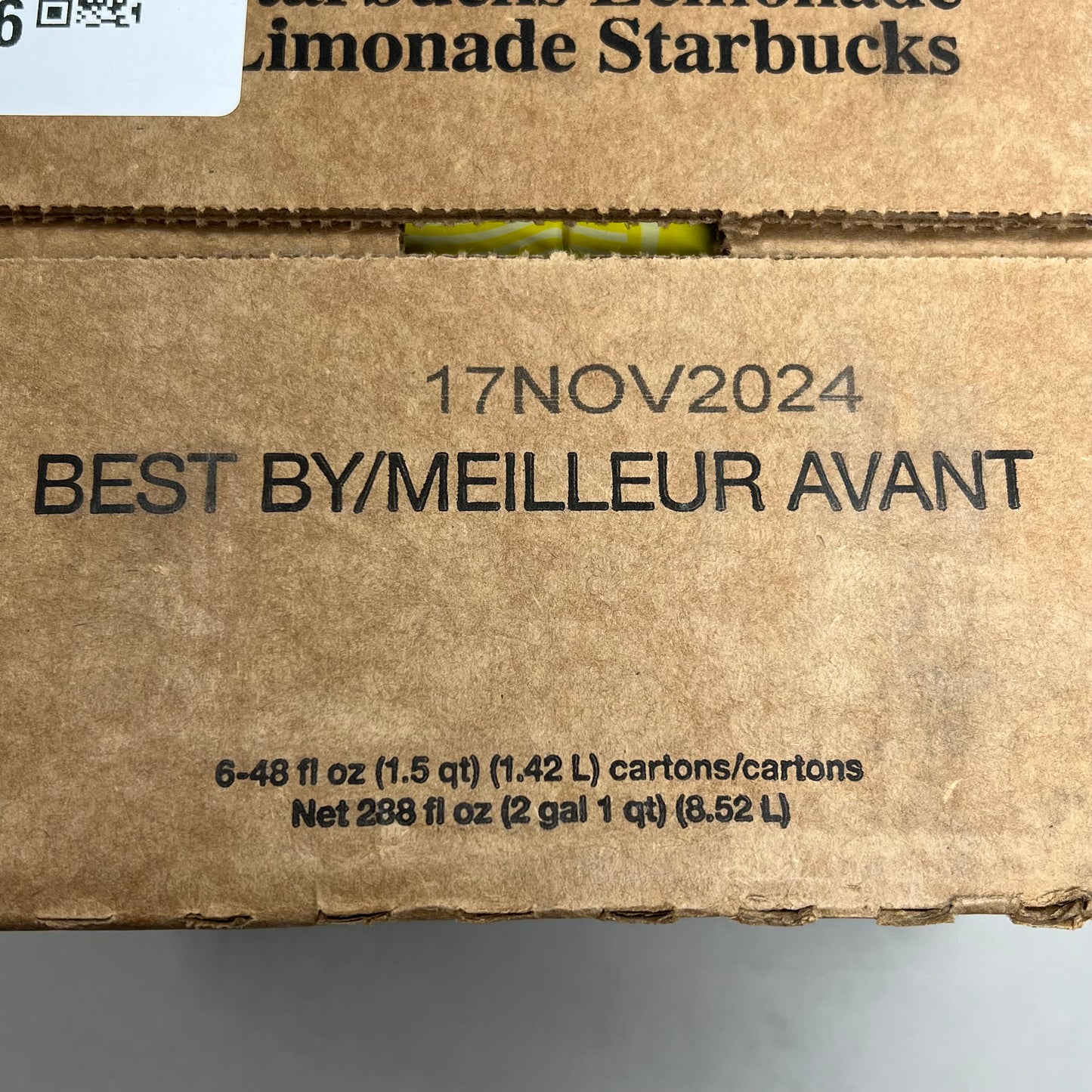 ZA@ STARBUCKS (6 PACK) Premium Lemonade 48 fl oz BB 11/24