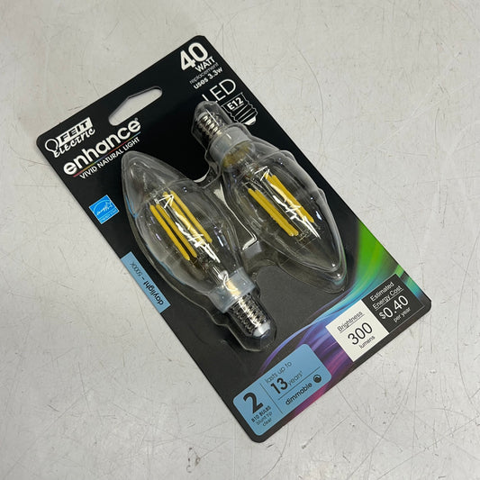 FEIT ELECTRIC (2 PACK) Filament Led Bulb E12 Daylight 5000K BPCTC40/950CA/FIL/2