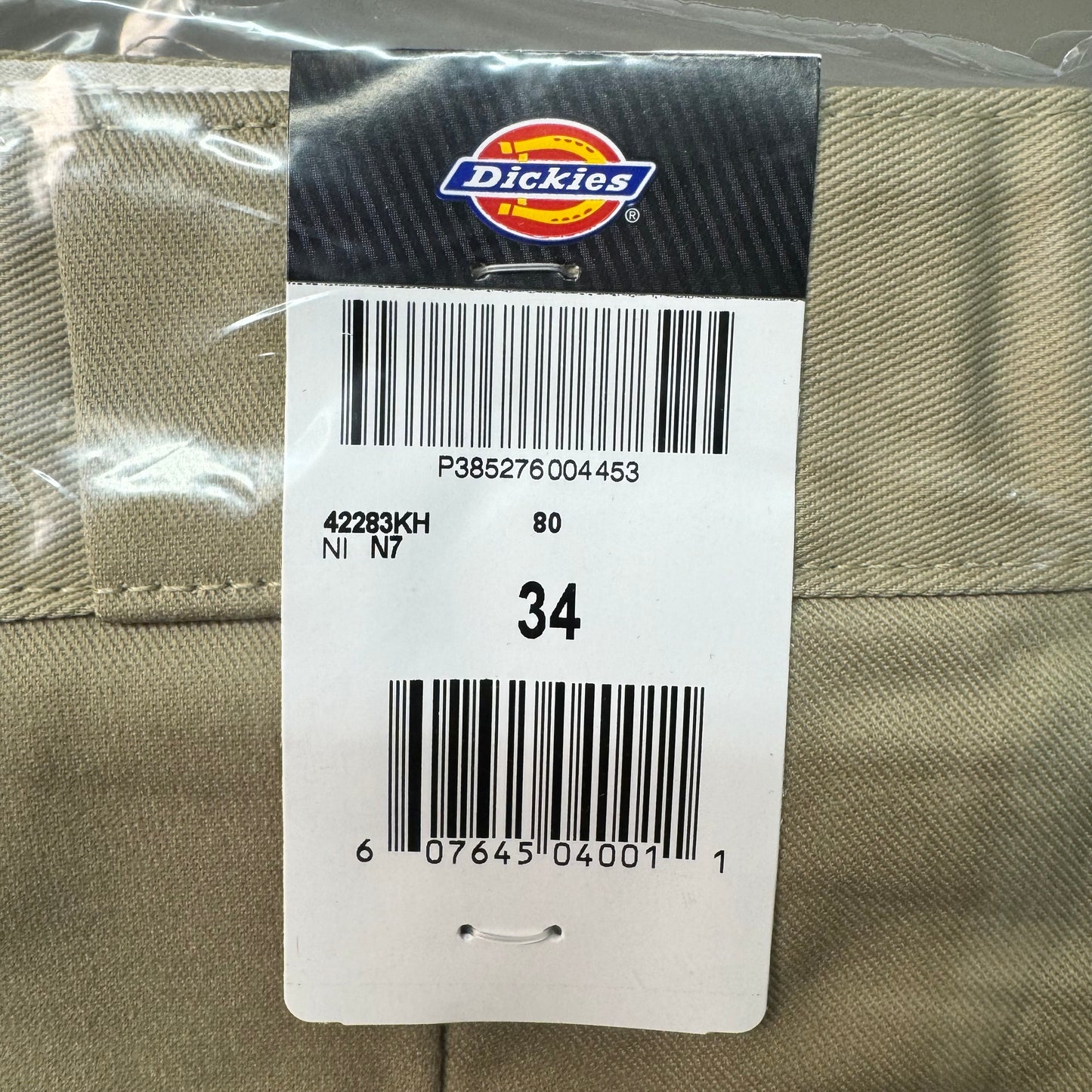 DICKIES Loose Fit Twill Work Shorts 13" Inseam Men's Sz 34 Khaki 42283KH