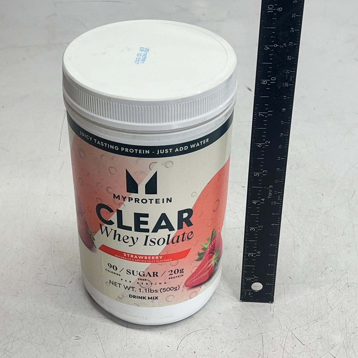 MY PROTEIN Clear Whey Isolate Strawberry Zero Sugar 20g Protein 1.1 Lb BB 02/27