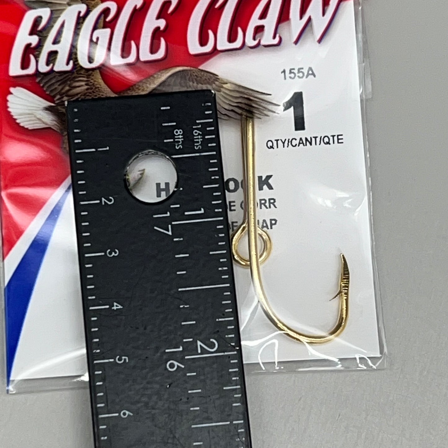 EAGLE CLAW (5 PACK) Classic High Carbon Steel Tie Hat Hook Gold #1 1pc 155A