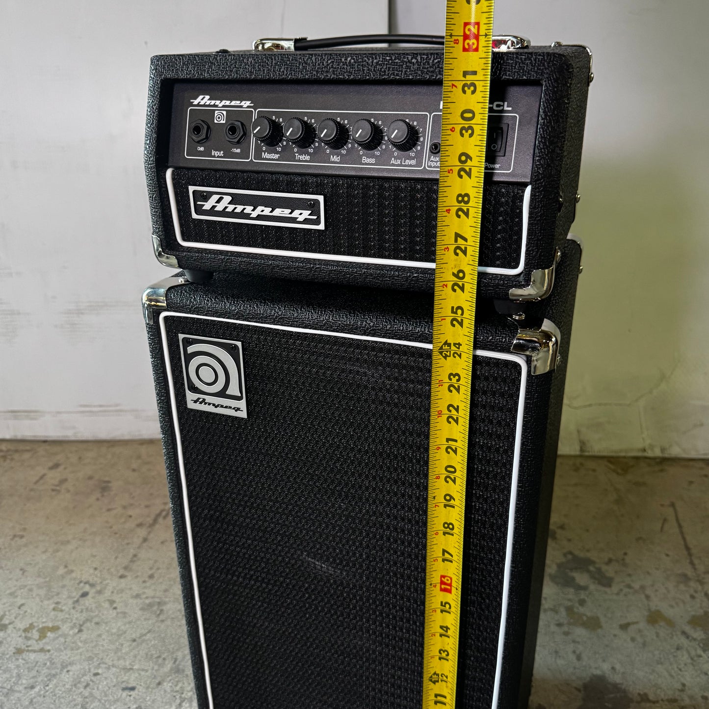 AMPEG Micro-CL 100 Watt Bass Stack 2x10" Cabinet 3 Band EQ MICRO-CL&MC-210E