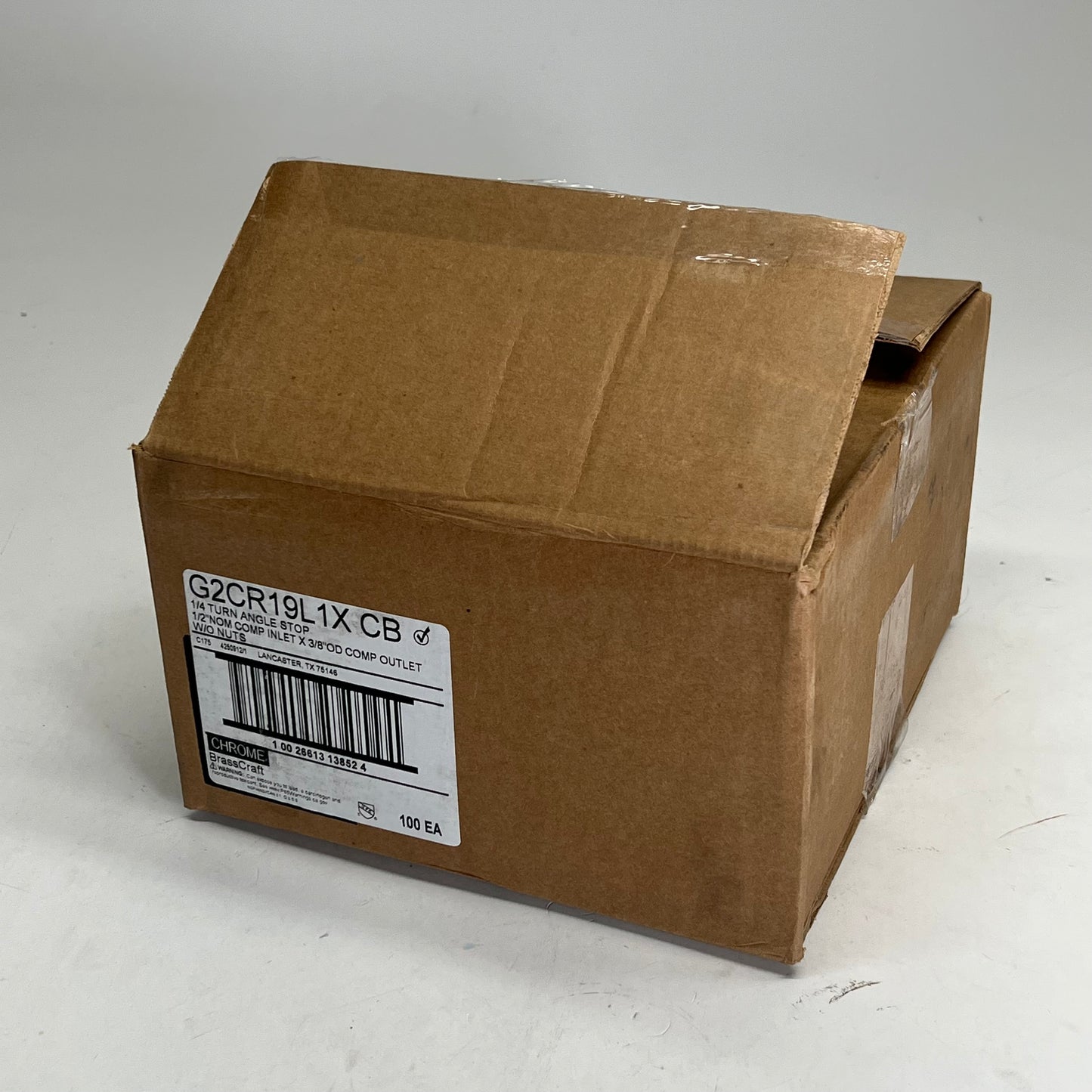 BRASS CRAFT (100 PACK) Angle Stop Valve For Control Water Flow G2CR19L |1X CB