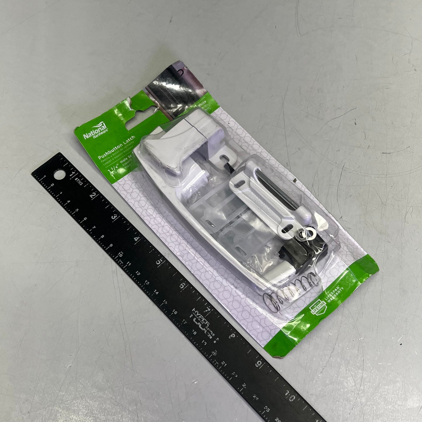 NATIONAL HARDWARE Zinc Pushbutton Latch For 5/8 to 2" Thick door White N213-074
