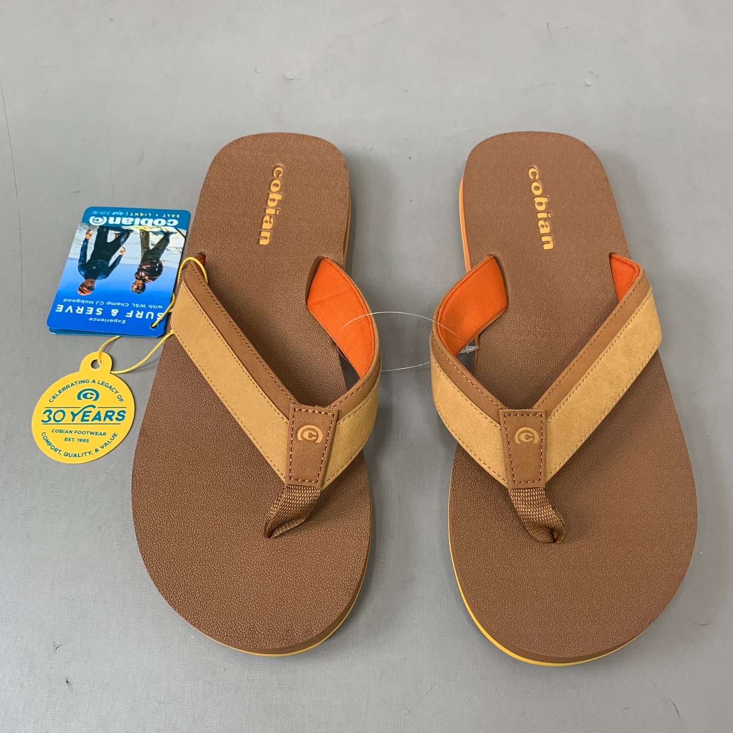 COBIAN Foamie Full Arch Support Sandals Men's Sz 10, 43 Eu Brown FAO25-200-10