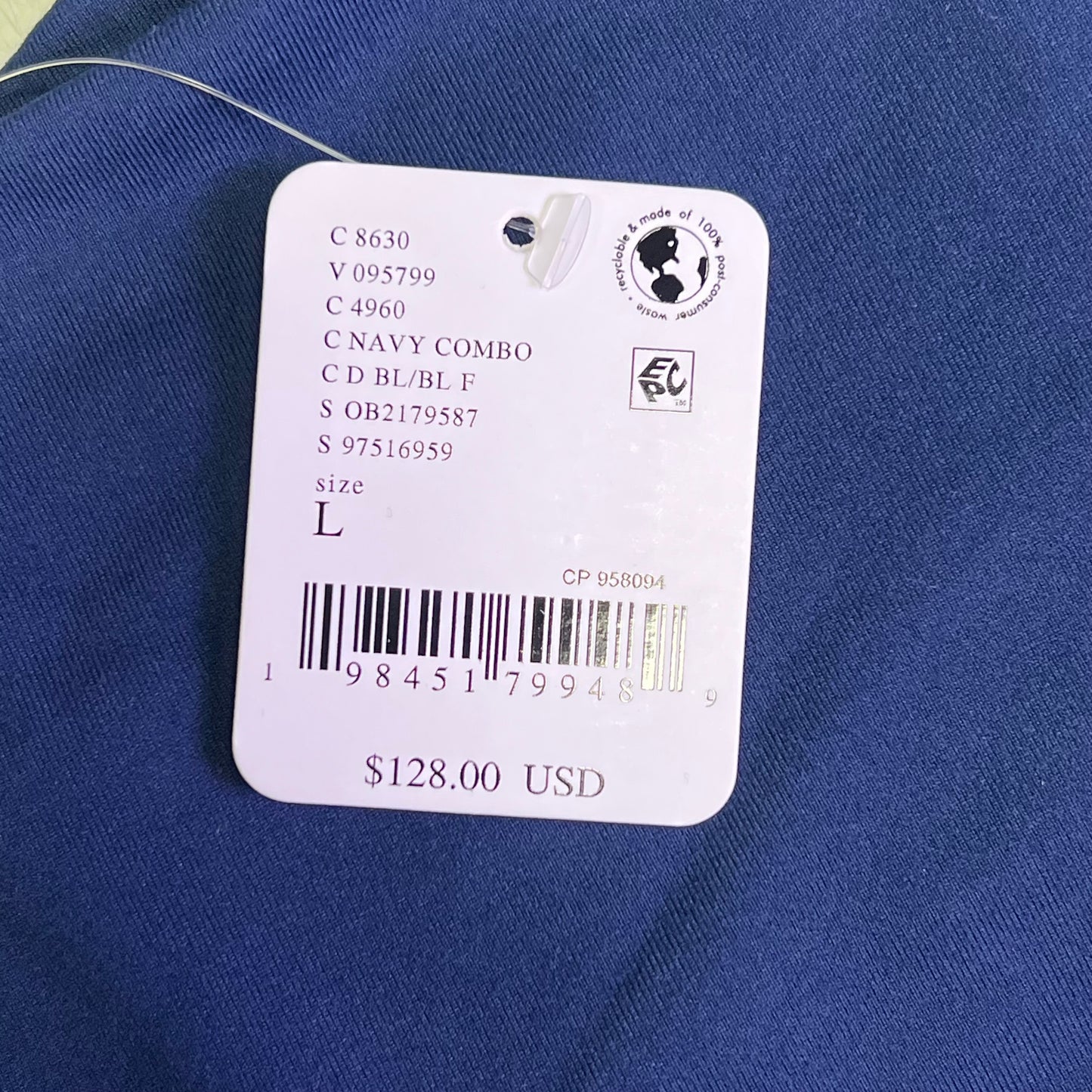 FREE PEOPLE Swing Of Things Skortsie Women's Sz L Navy/White Combo 958094