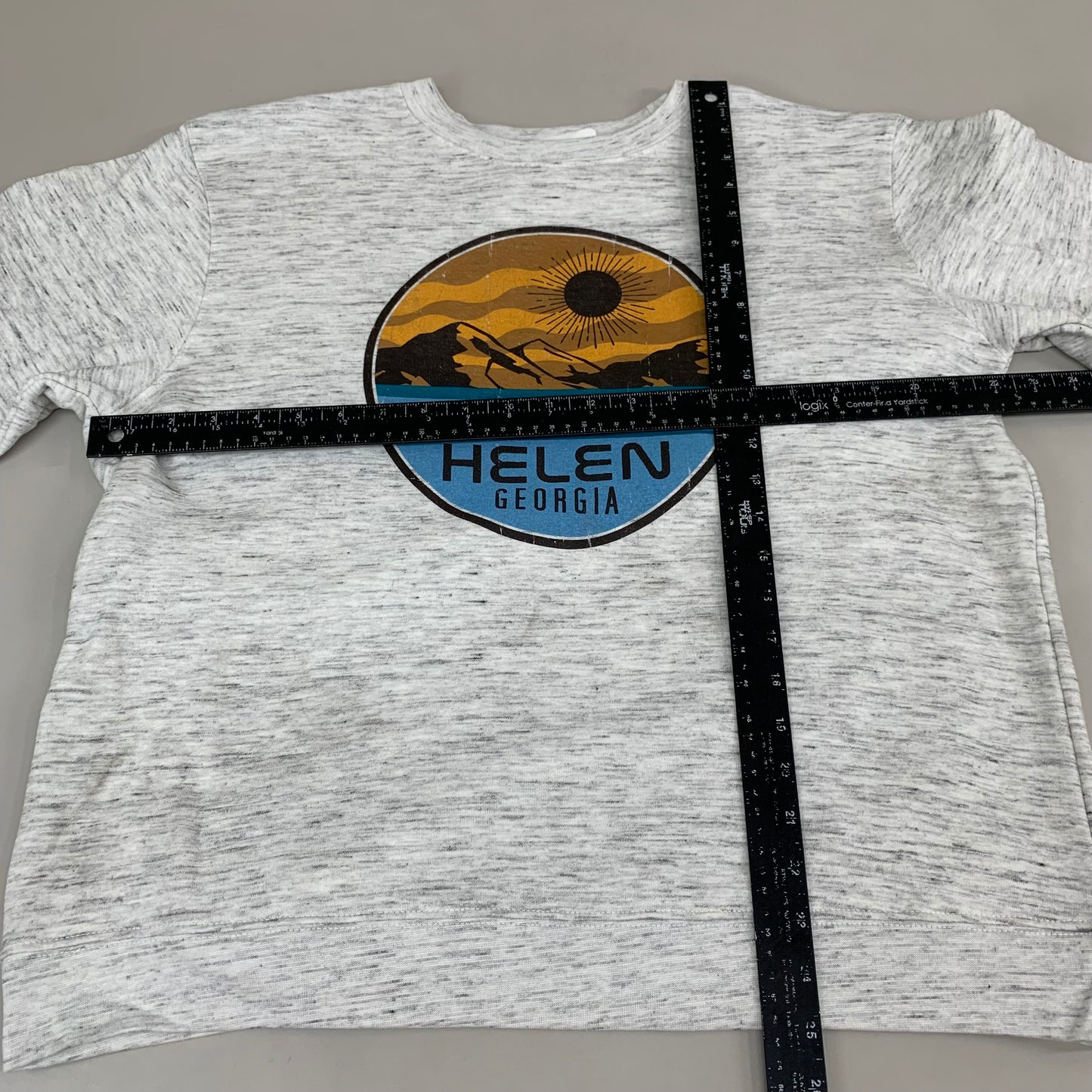 LONEROCK Helen Georgia Crew Sweatshirt Sz Large Grey/White