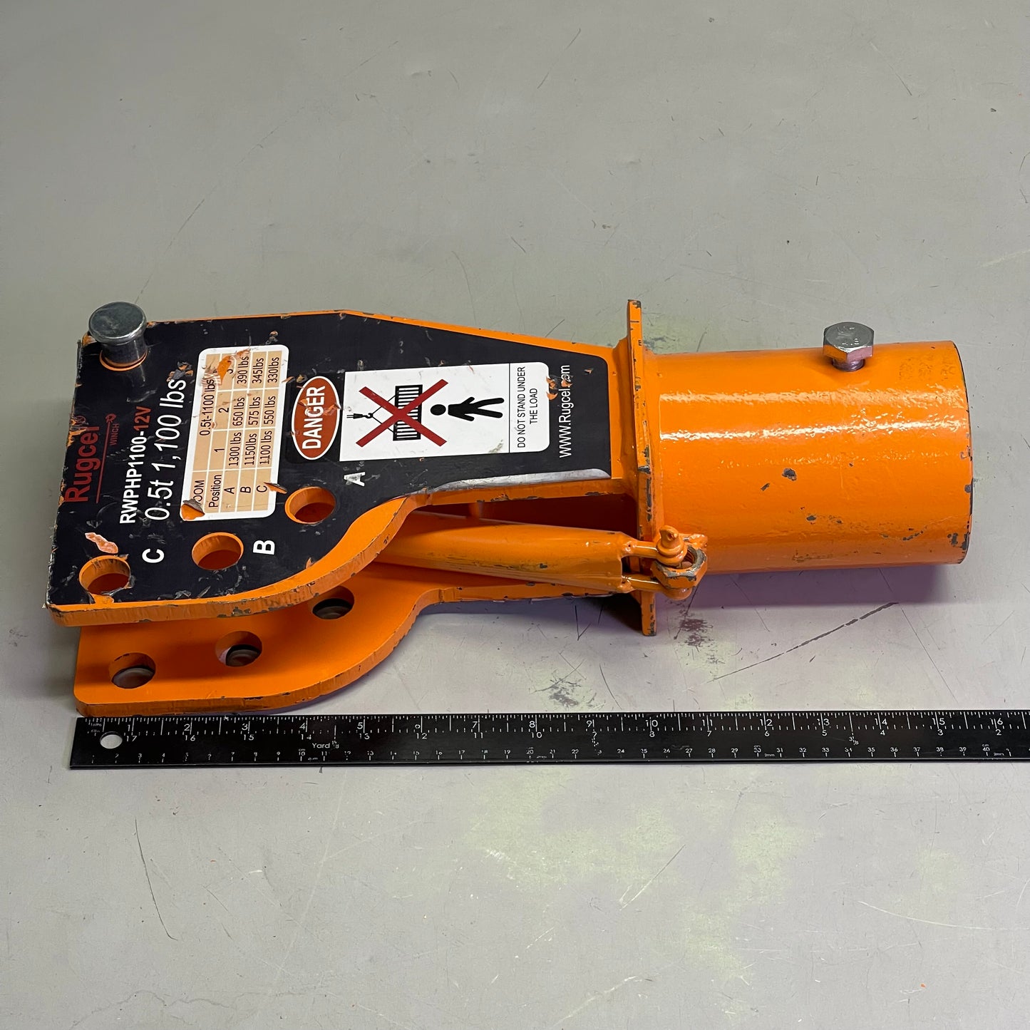 RUGCEL Davit Crane Hoist Winch Orange RWPHP1100-12V (Cosmetic Damage)