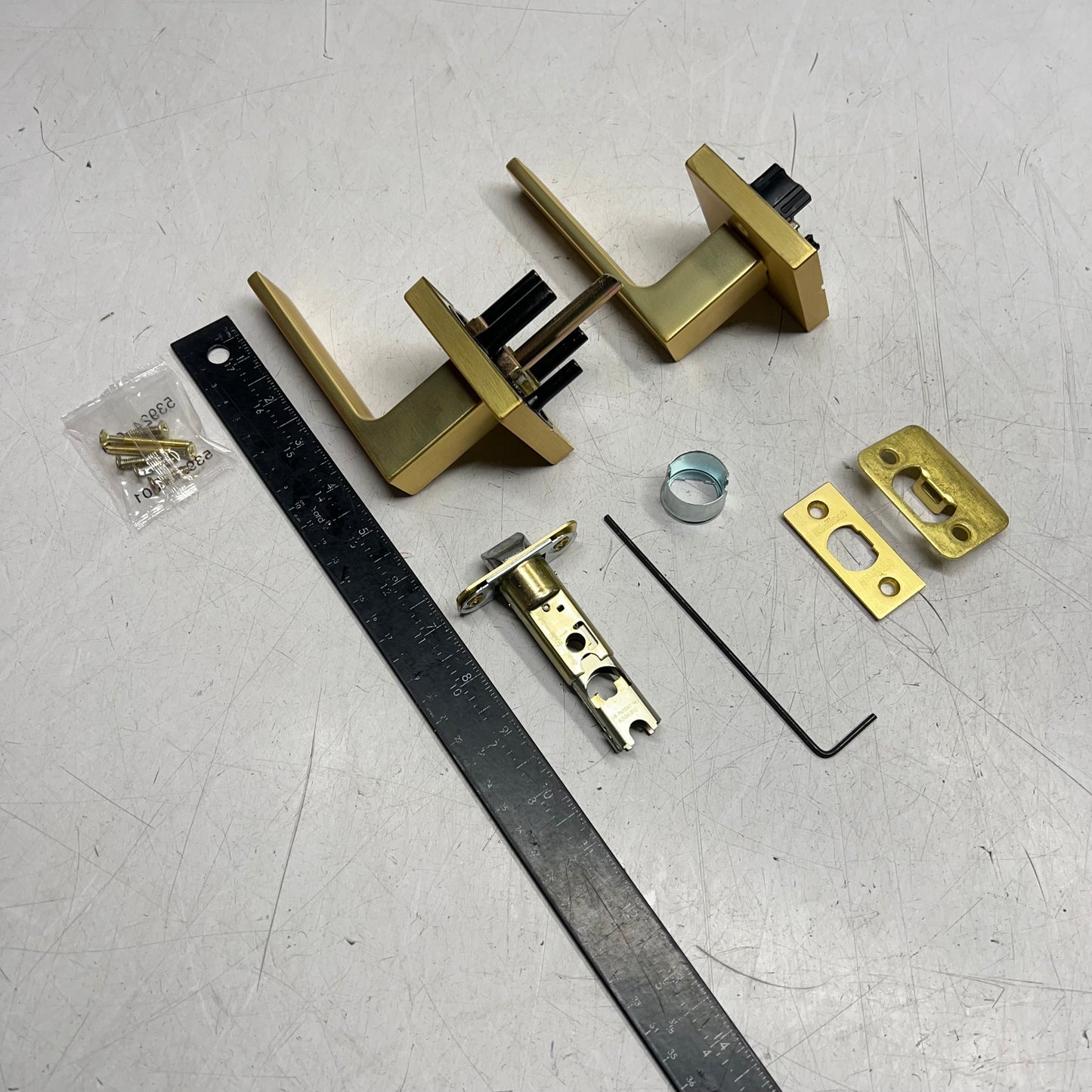 KWIKSET Singapore Passage Handle Cylindrical Lock Satin Brass 97200-932