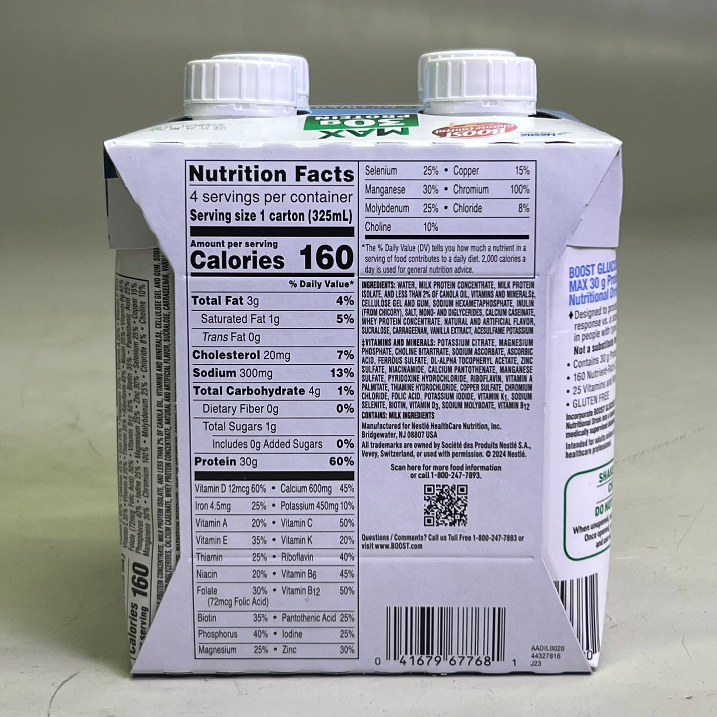 BOOST (12 Count) Plus Nutritional Drink, Very Vanilla 11 fl oz BB 01/26