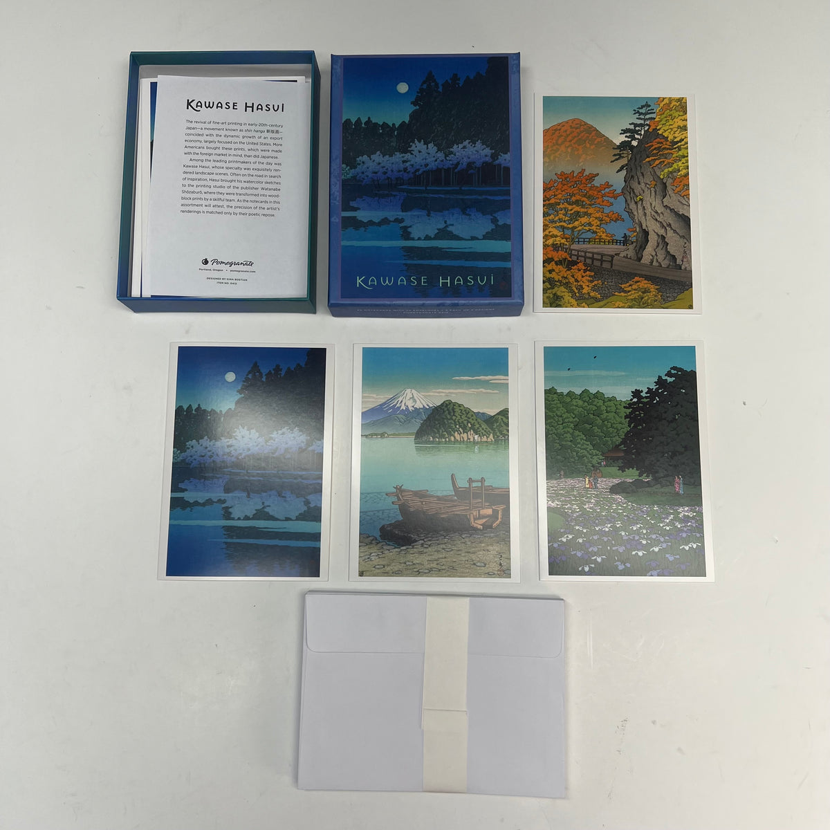 POMEGRANATE (20 PACK) Kawase Hasvi Boxed Notecards W/ Envelopes  4x6" 0413