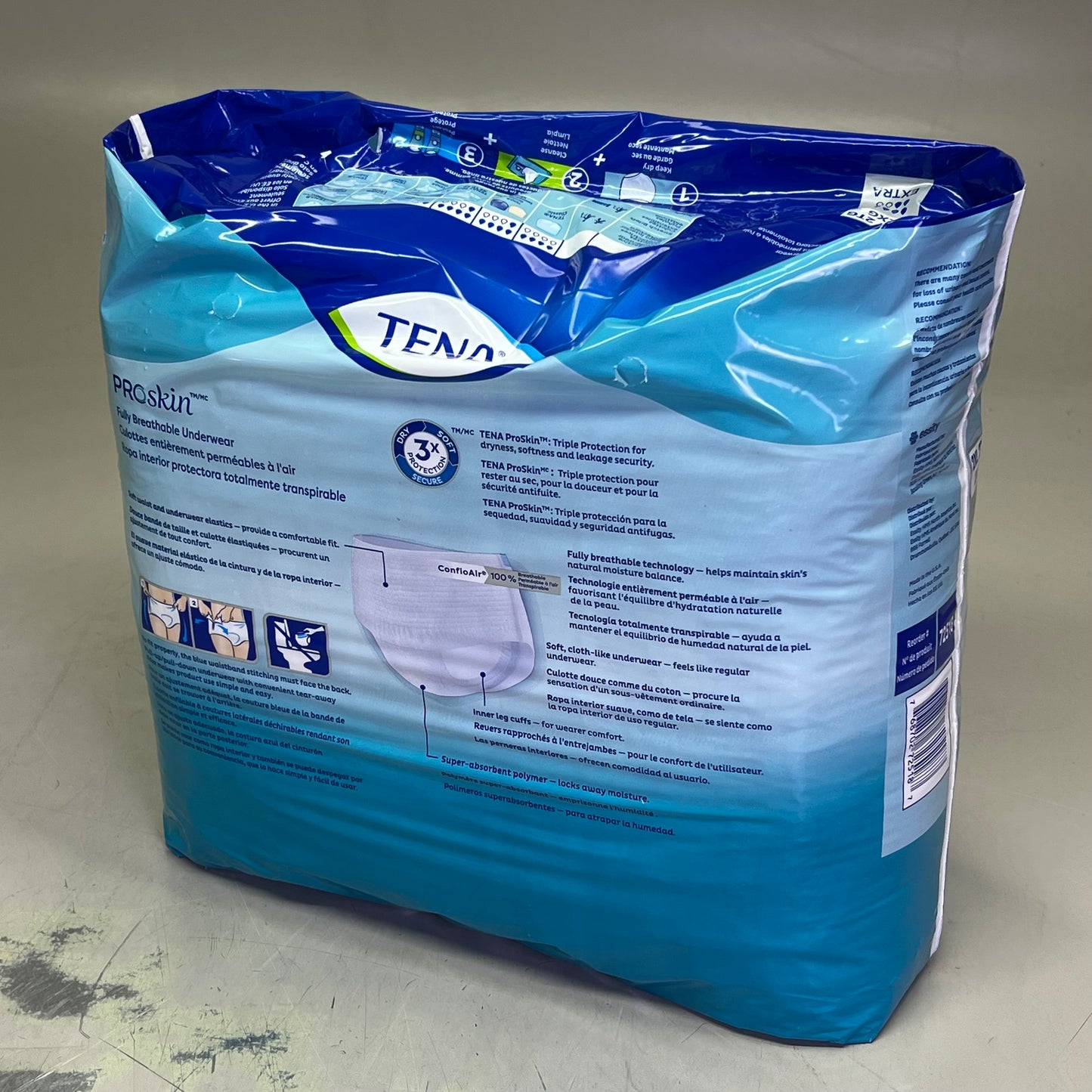 TENA (2 PACK, 12 PAIRS EACH) Disposable Extra Absorbent Underwear 2XL 68"-80"