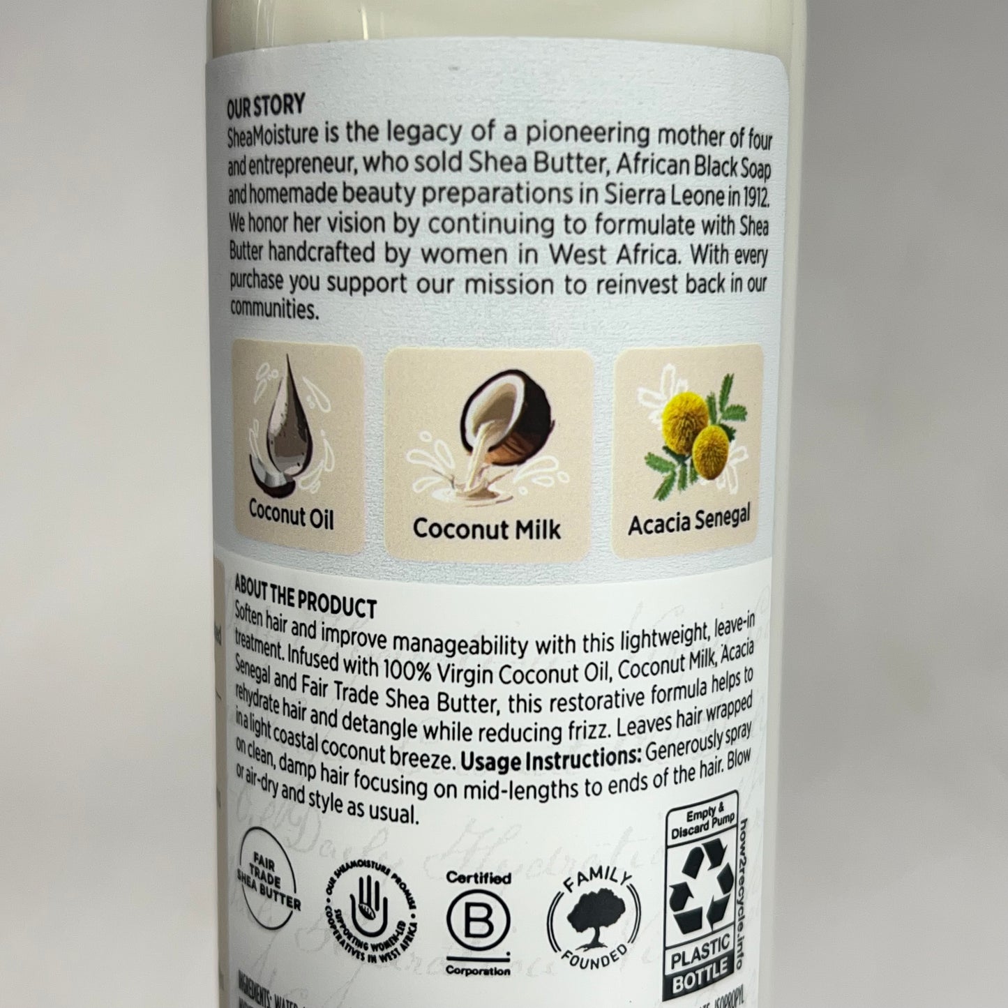 SHEA MOISTURE (2 PACK) Daily Hydration Leave-in Treatment Spray 8 Fl Oz White