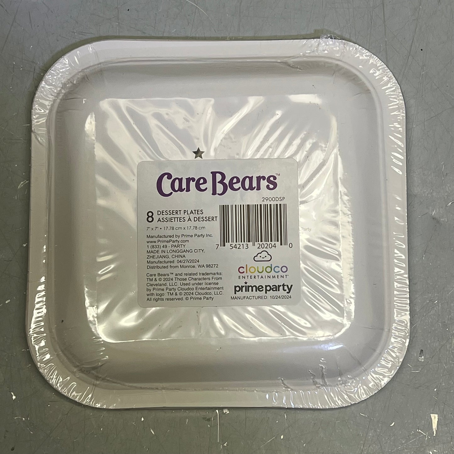 PRIME PARTY (5 PACK, 8 PLATES EACH) Assorted Care Bear Dessert Party Plates 7"