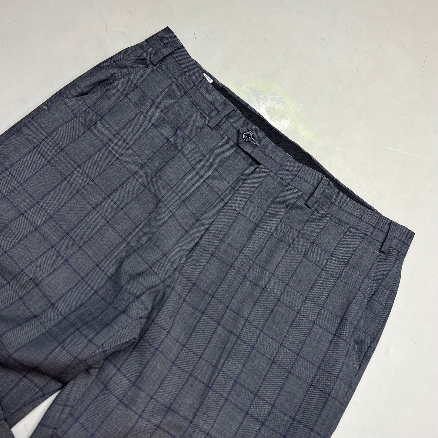 RALPH LAUREN  70% Wool Hand Tailored Suit Set Men's Sz 42 L Grey Purple Plaid (Pre-Owned)