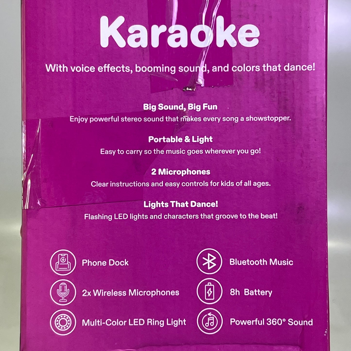 JOYC Mic Drop Karaoke Machine With 2 Wireless Mics & RGB Lights 2AKZ8-LBS237