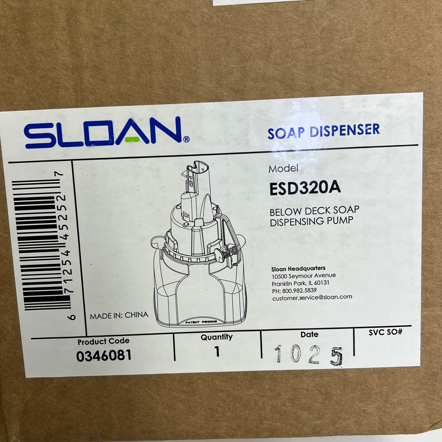 SLOAN Deck Mounted Automatic Foam Soap Dispenser & Faucet Chrome ESD1500A