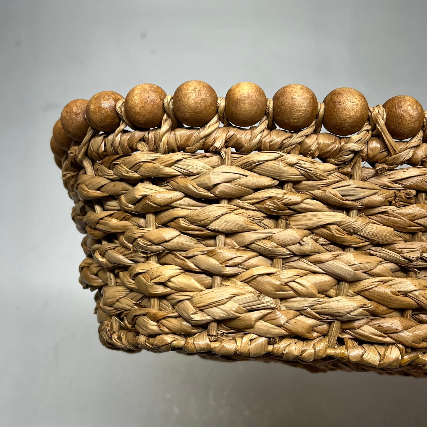 RAZ IMPORTS (PAIR) Natural Appeal Woven Beaded Baskets Set 20.25" Tan 442128