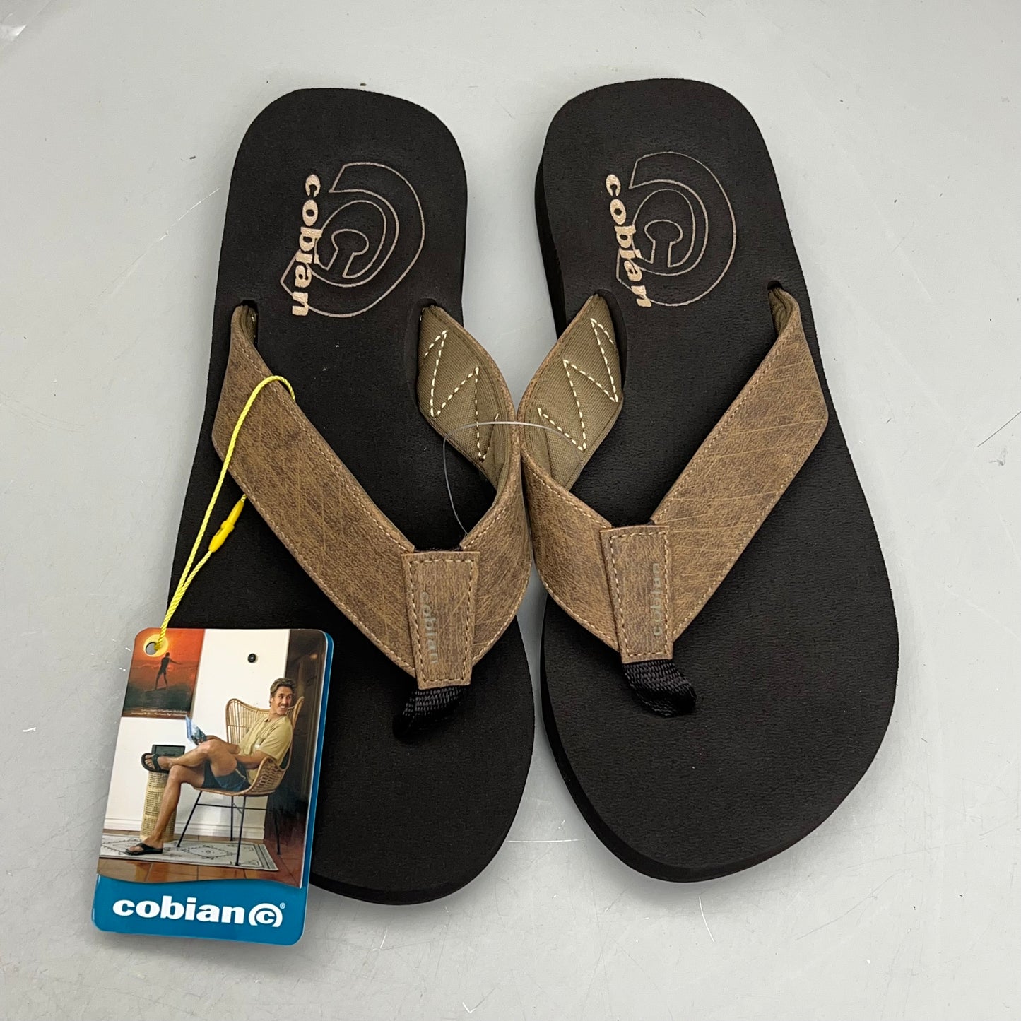 COBIAN Floater Sandals Synthetic Strap Men's Sz 8, EU 40 Mocha FLT18-203-8