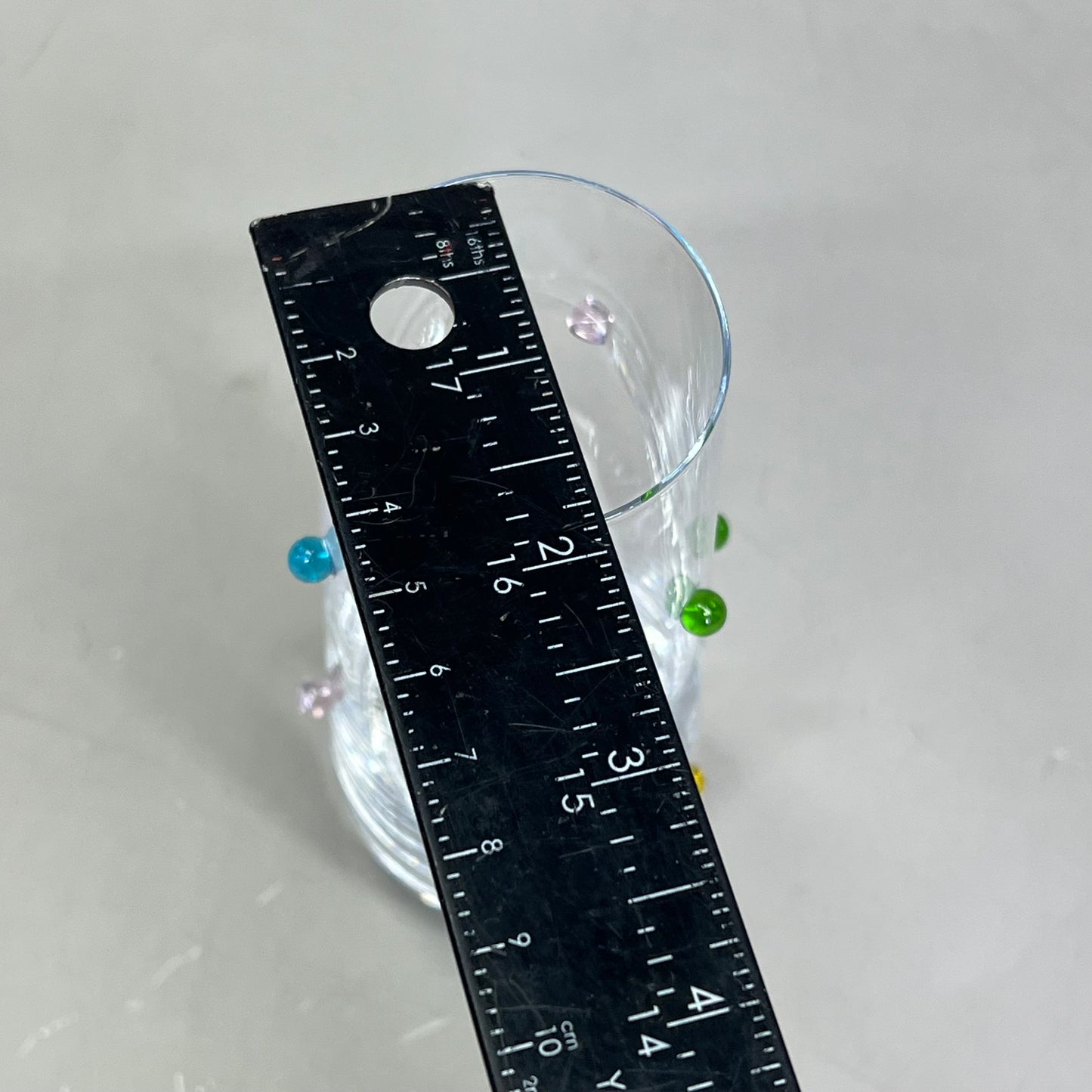 CREATIVE CO-OP (4 PACK) Handmade Drinking Glass Raised Dots 10oz Multicolor DG0848