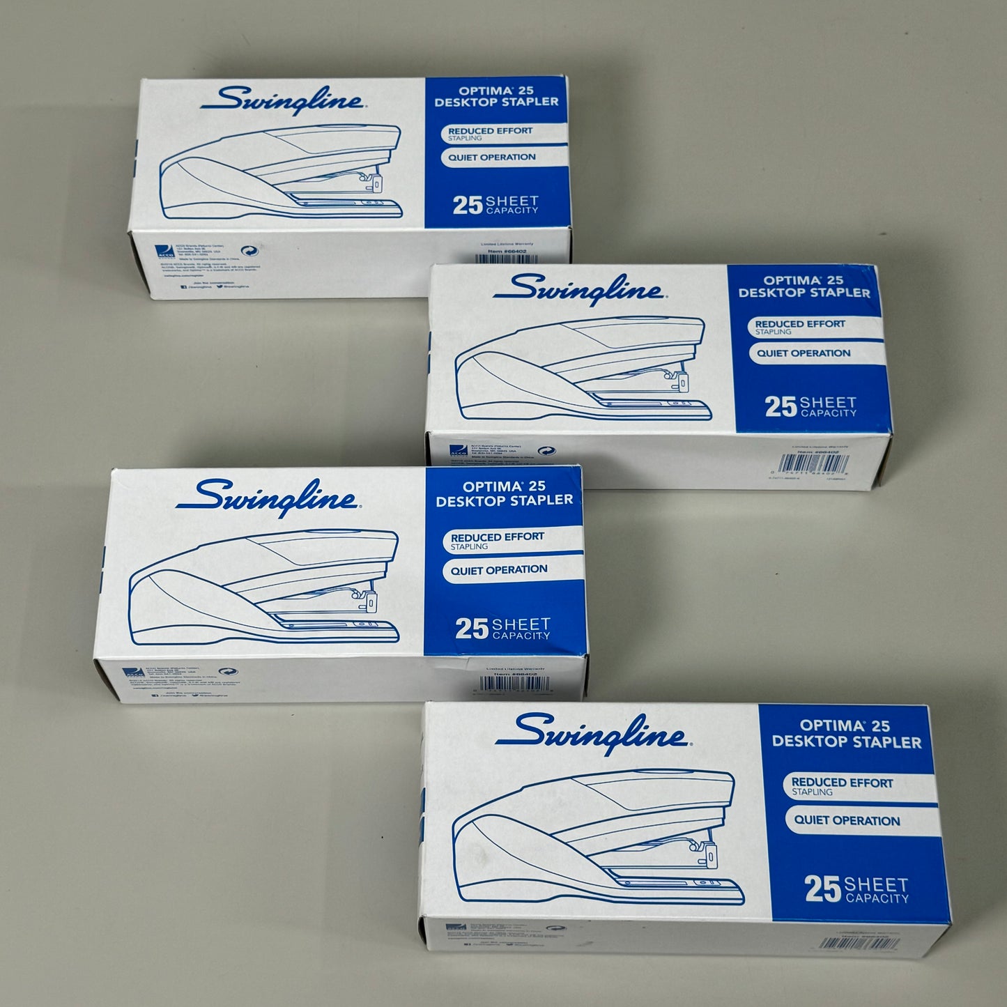 SWINGLINE (2 PACK) Optima25 Desktop Stapler Reduced Effort Quiet Operation 66402