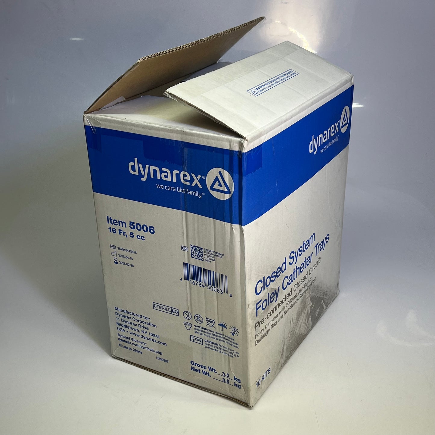 ZA@ DYNAREX (10 KITS) Closed Circuit/Closed System Foley Catheter Tray 8"x6"x3" White 5007