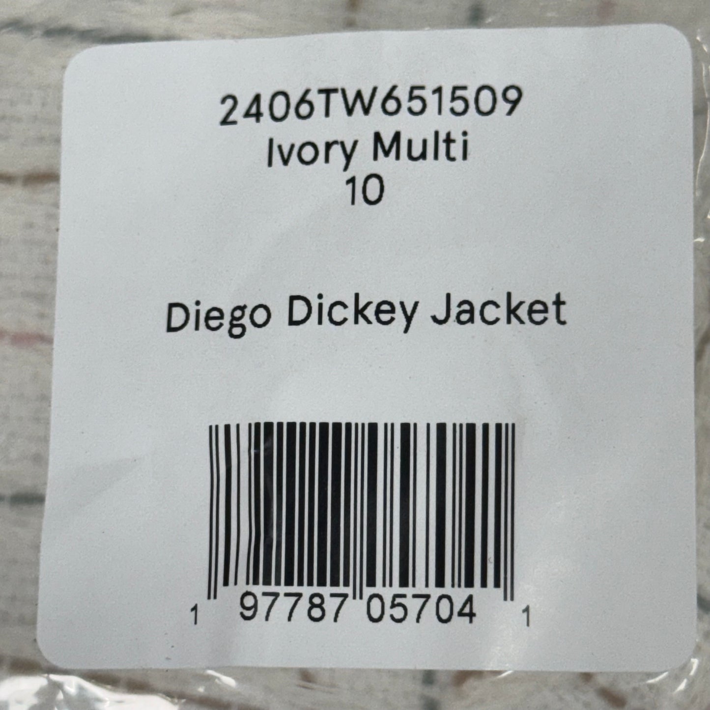 VERONICA BEARD Women's Diego Dickey Jacket Sz-10 Ivory/Multi 2406TW651509