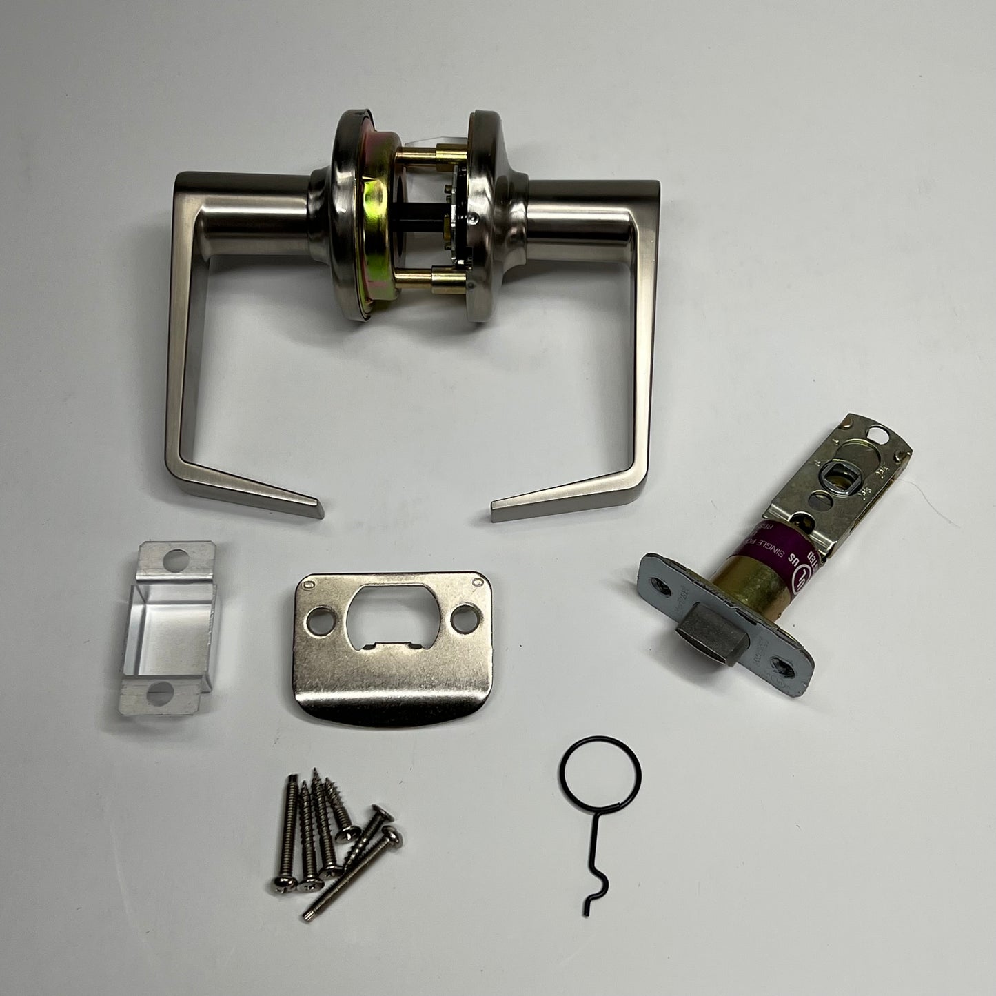 KWIKSET Kingston Passage Lever Fits 1-3/8" To 1-3/4" Satin Nickel 97210-002