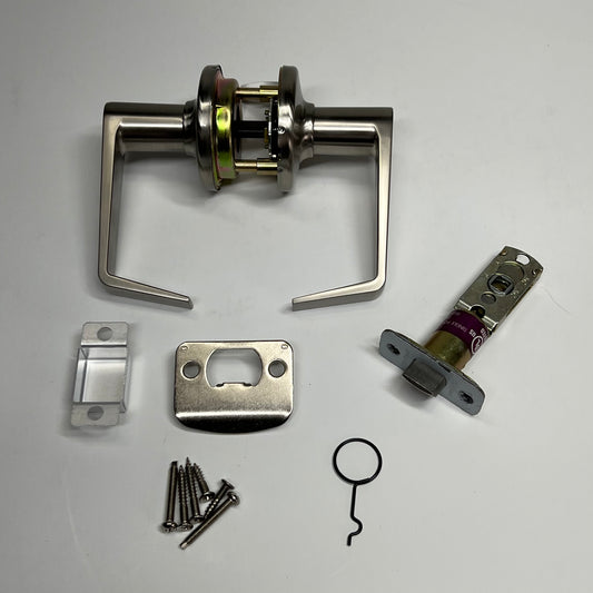 KWIKSET Kingston Passage Lever Fits 1-3/8" To 1-3/4" Satin Nickel 97210-002