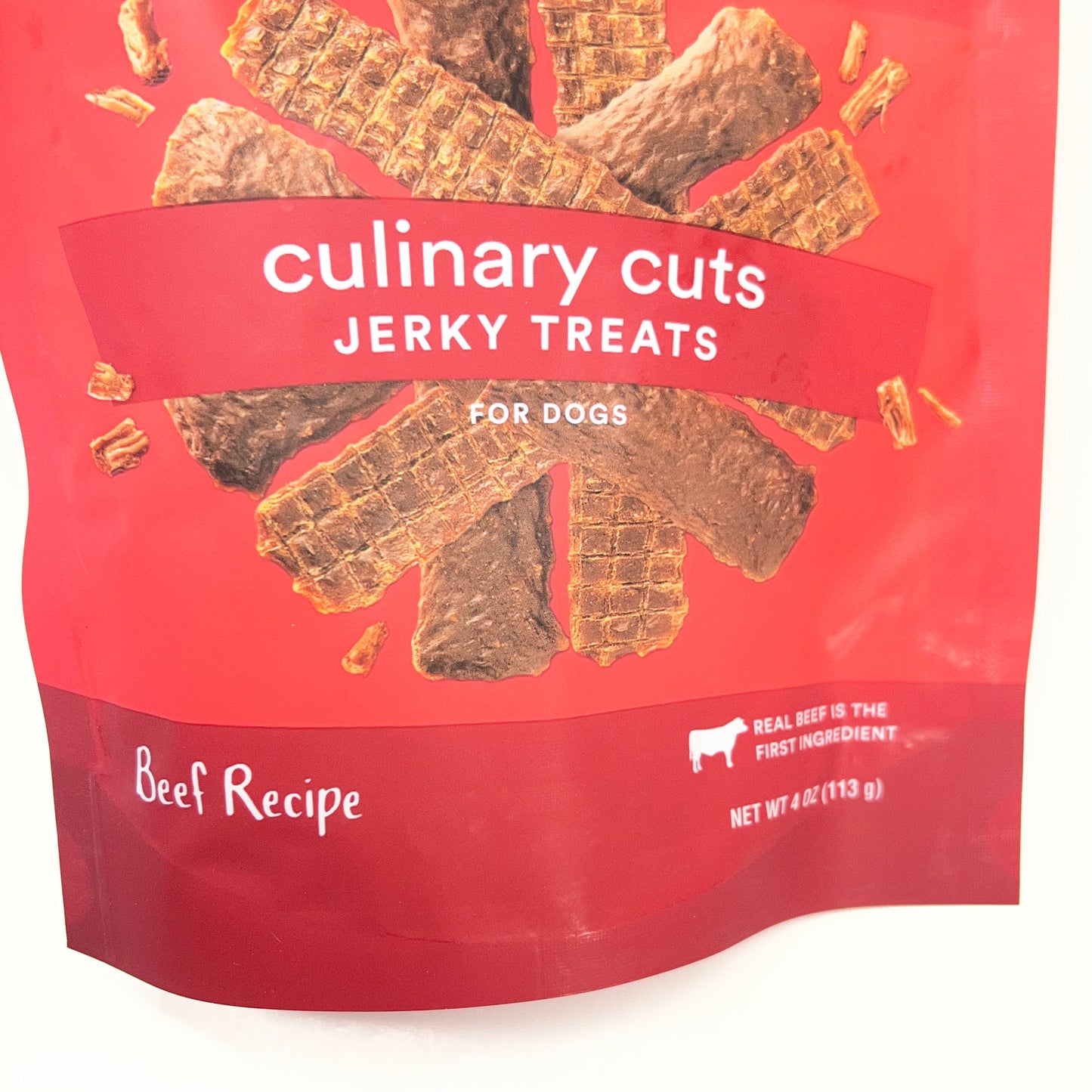 WHOLE HEARTED  (3 PACK) Culinary Cut Beef Recipe Jerky Dog Treats 4oz BB 07/27