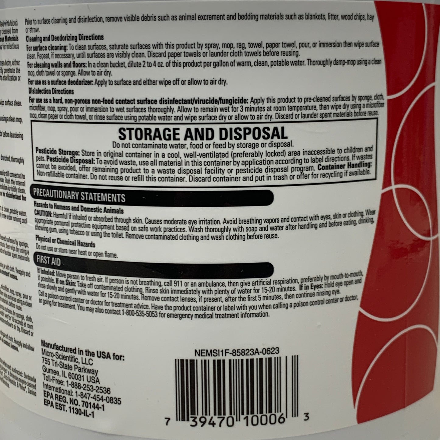 MICRO-SCIENTIFIC (4 PACK) Opti-Cide3 Surgical Disinfectant Cleaner 1Gal BB 05/26
