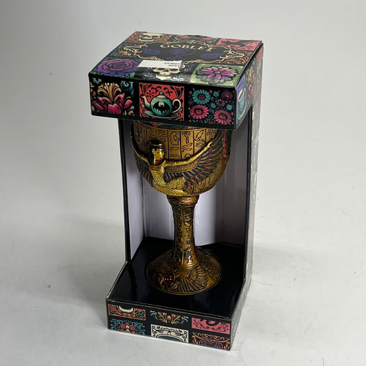 PACIFIC GIFTWARE Eqyptian Goddess Isis Open Wing Wine Goblet 6 Oz  Gold 11528