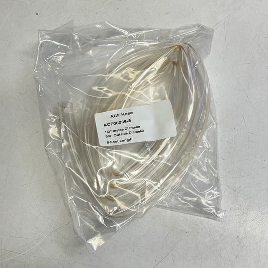 SAINT GOBAIN Tygon Flexible Laboratory Tubing 1/2"I.D. 5/8"O.D. 5' Clear E-36|03