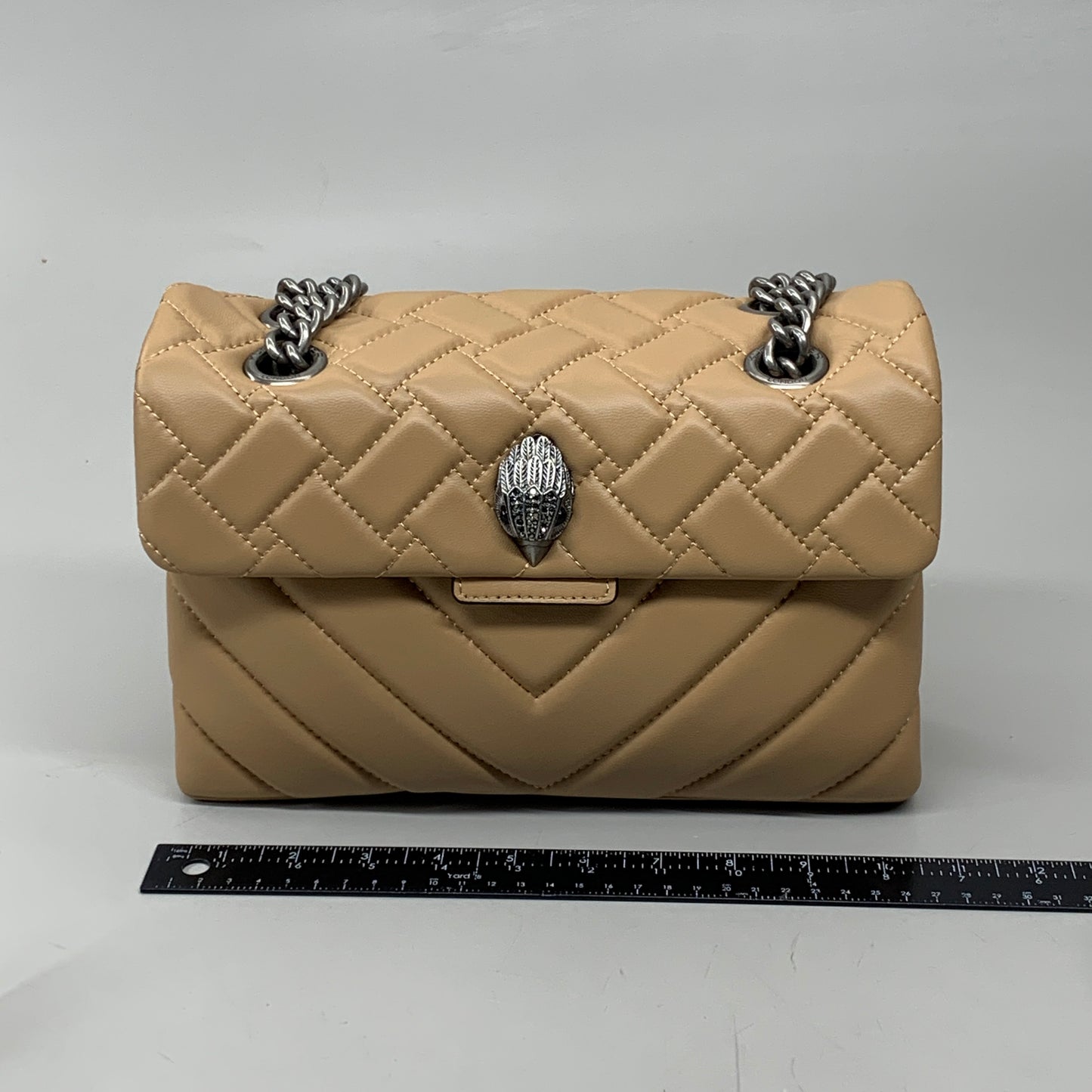 KURT GEIGER Kensington Leather X Bag 10.5" x 7" Camel 1470448109 New