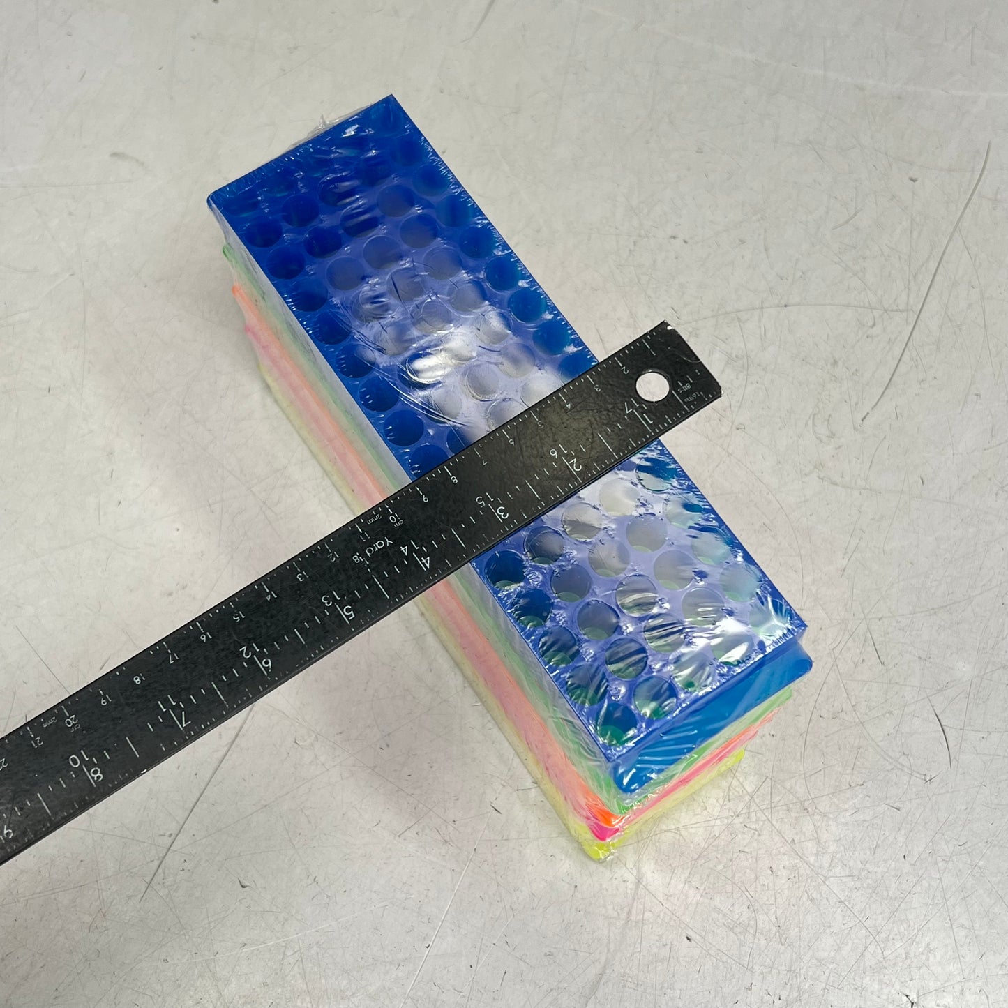 (SET OF 5) Laboratory Microcentrifuge Tube Racks  9.5"x3.5" Multicolor TR-80ASST