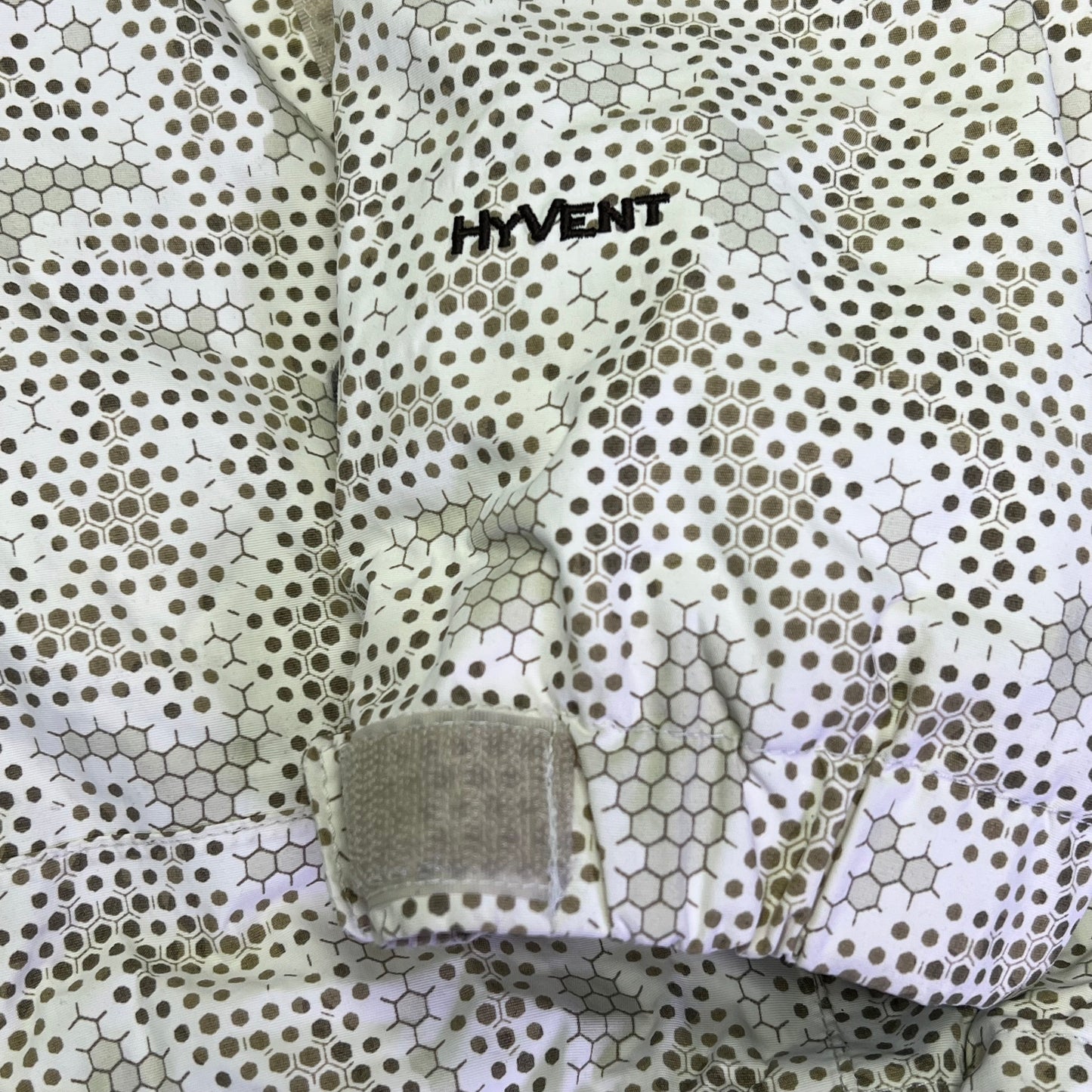 NORTH FACE Full Zip Elastic Waist Winter Coat Men's Sz L Honey Comb Pattern