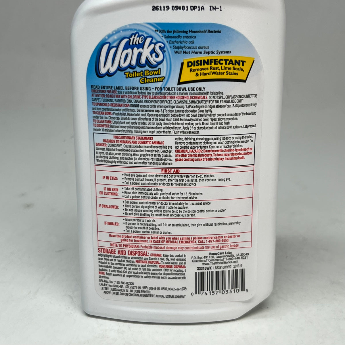 ZA@ THE WORKS (2 PACK) Toilet Bowl Cleaner Professional Formula 32 fl oz.