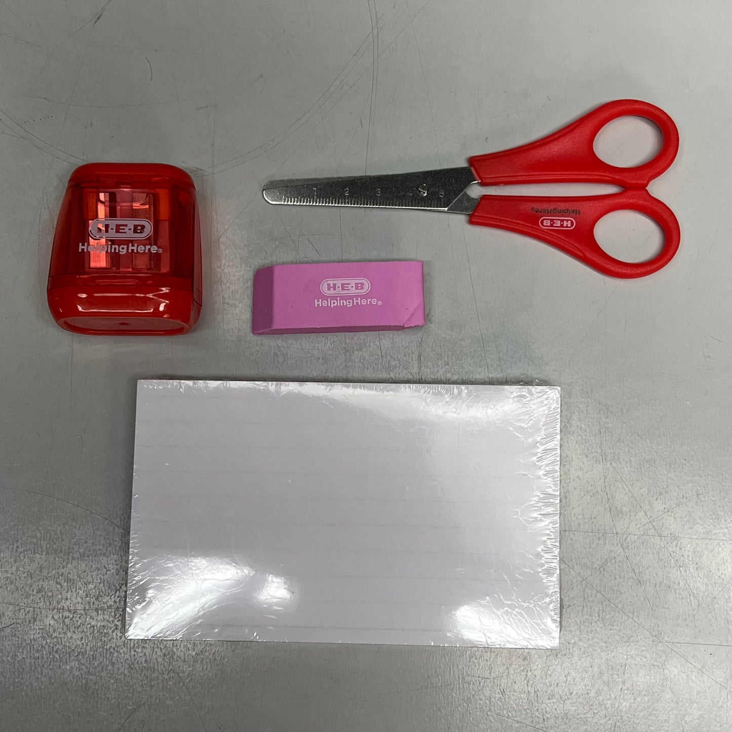 H.E.B School Supplies Set In Drawstring Backpack Clear/Black