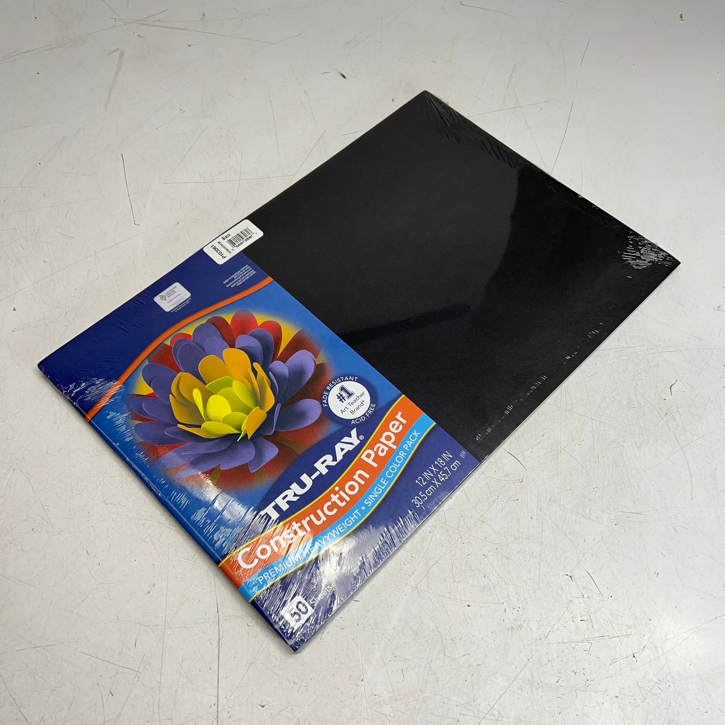 TRU-RAY (2 PACK, 50 EACH) Heavy Weight Construction Paper 12"x18" Black P103061