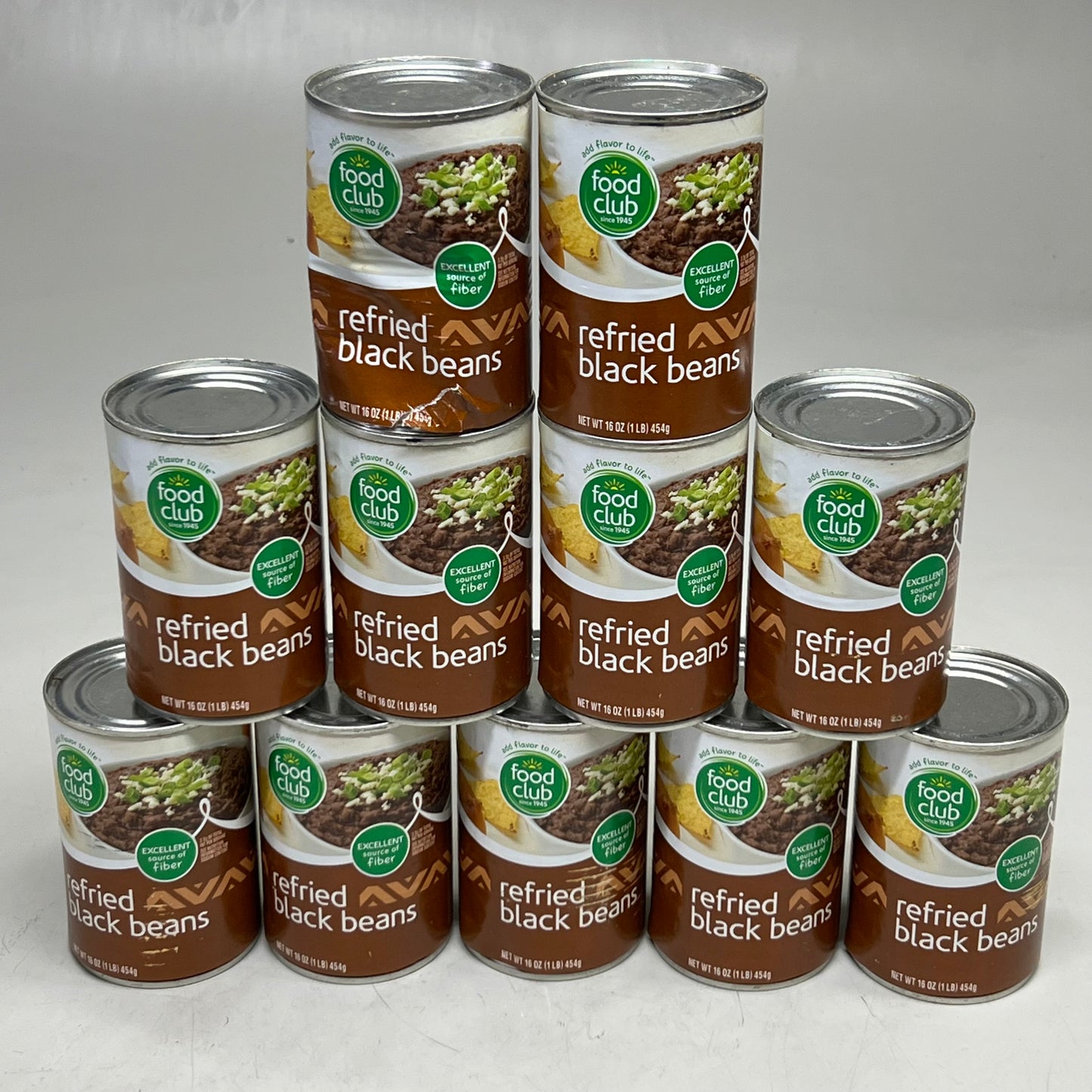 ZA@ FOOD CLUB (11 Cans) Refried Black Beans 16 oz BB 09/26 (New Other)