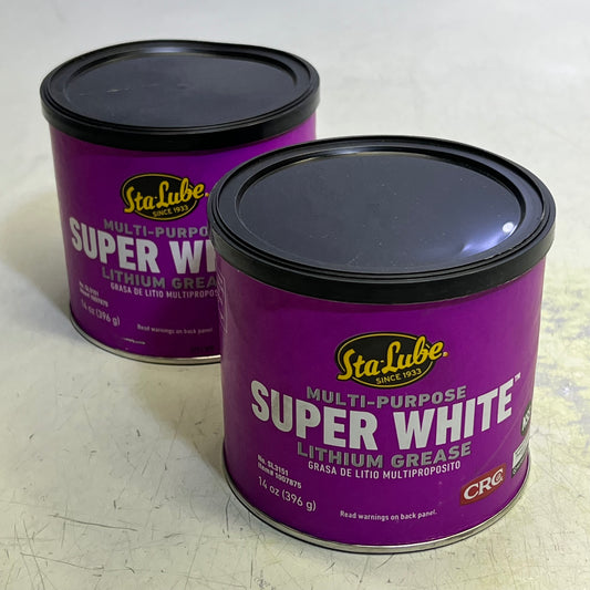 CRC (2 PACK) Sta-Lube Multipurpose Super White Lithium Grease 14 Oz White SL3151