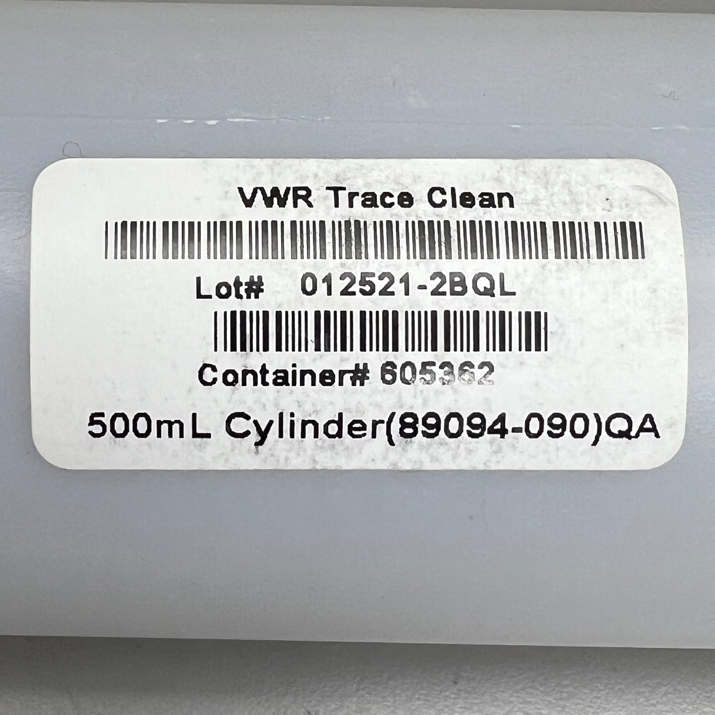 VWR (24 PACK) TraceClean 500mL Cylinder Bottles 89094-090