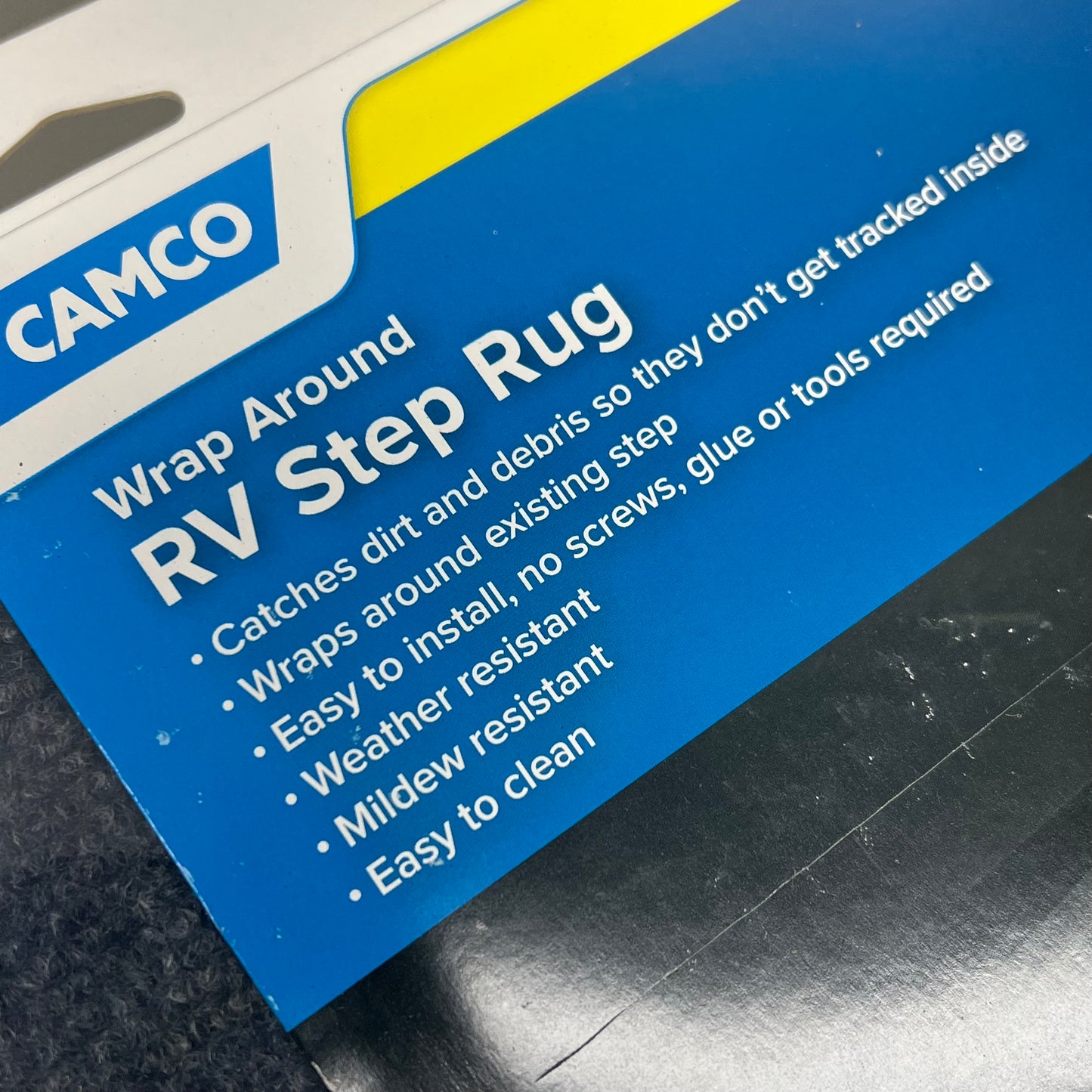 CAMCO (2 PACK) RV Wrap Around 18" Step Rug Adjustable Gray 42925