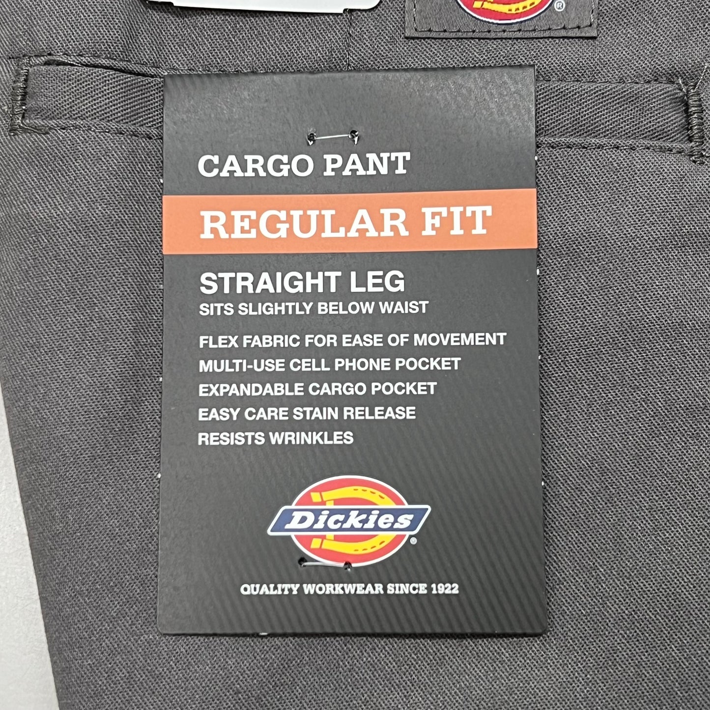 DICKIES Flex Regular Fit Cargo Straight Leg Pant Men's 32X32 Gravel Grey WP595VG