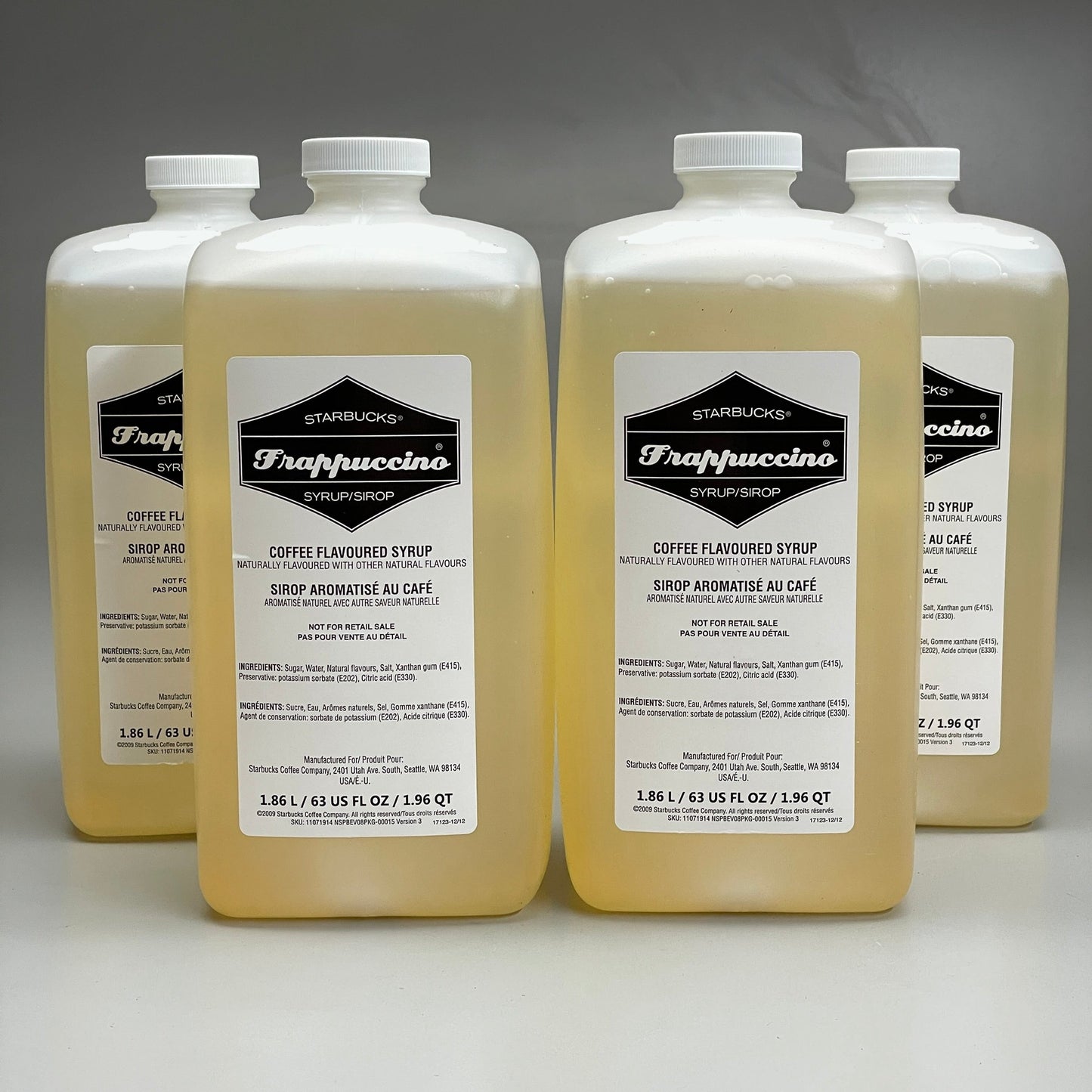 ZA@ STARBUCKS (4 PACK) Frappuccino Coffee Flavored Syrup 1.86 L/bottle BB 10/24 As-is Damaged Box