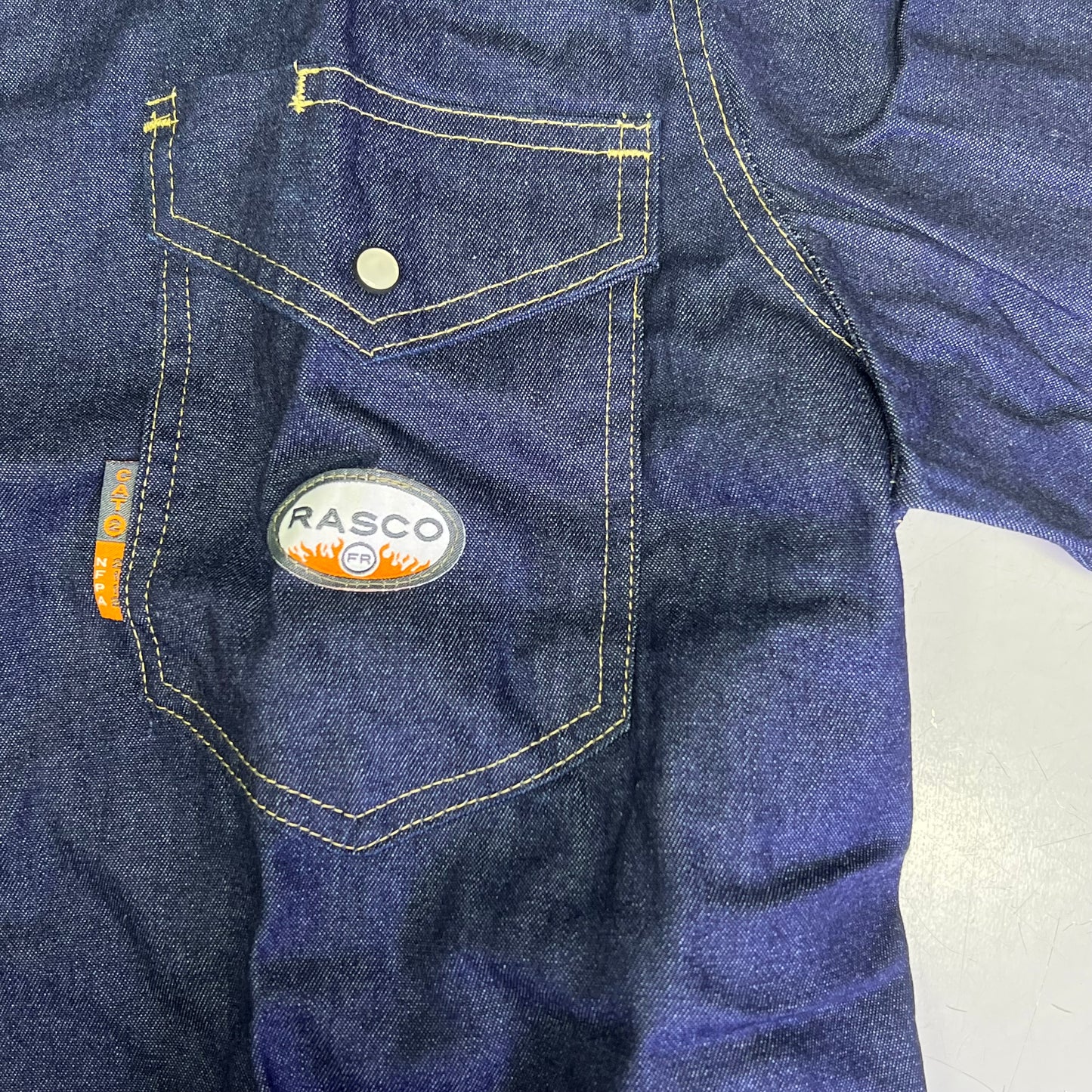 RASCO Flame Resistant Denim Lightweight Work Short Men's Sz 3XL Navy Blue FR1021DN