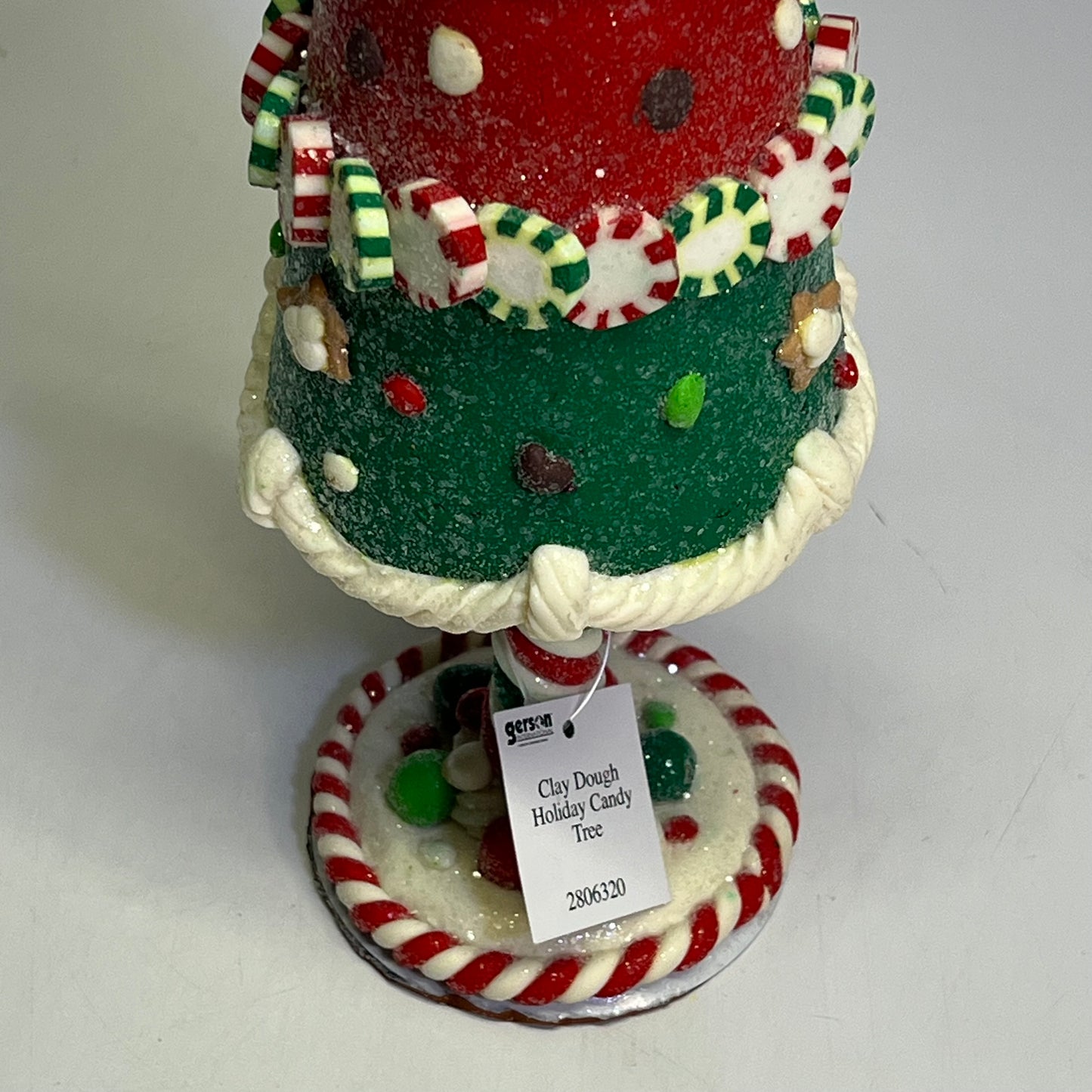 GERSON (SET OF 3) Clay Dough Holiday Candy Tree COLLECTABLES 15"x4" Multicolor